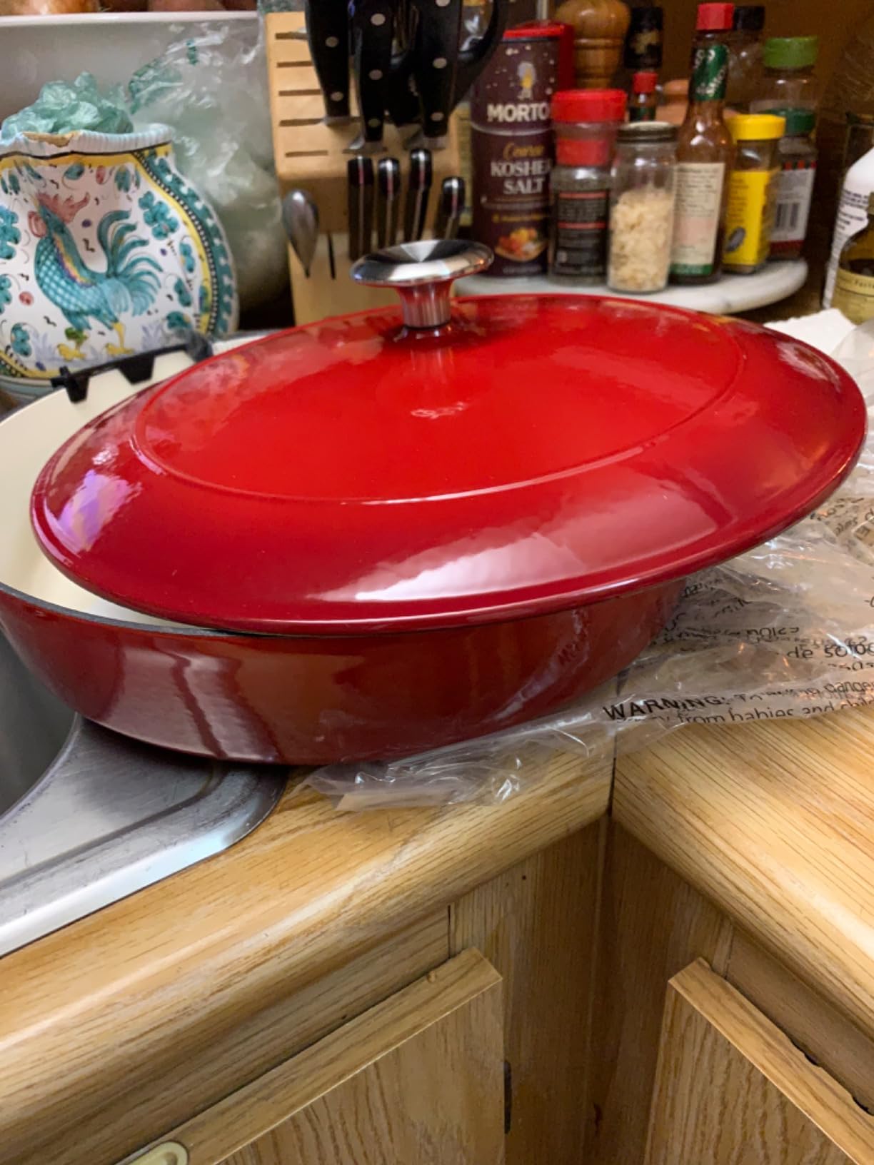 Tramontina Bestow Enameled Cast Iron 5.5-Qt Round Dutch Oven Pot with Lid | Great for Braising, Roasting and Bread Baking - Cactus with Gold Knob customer photo 2