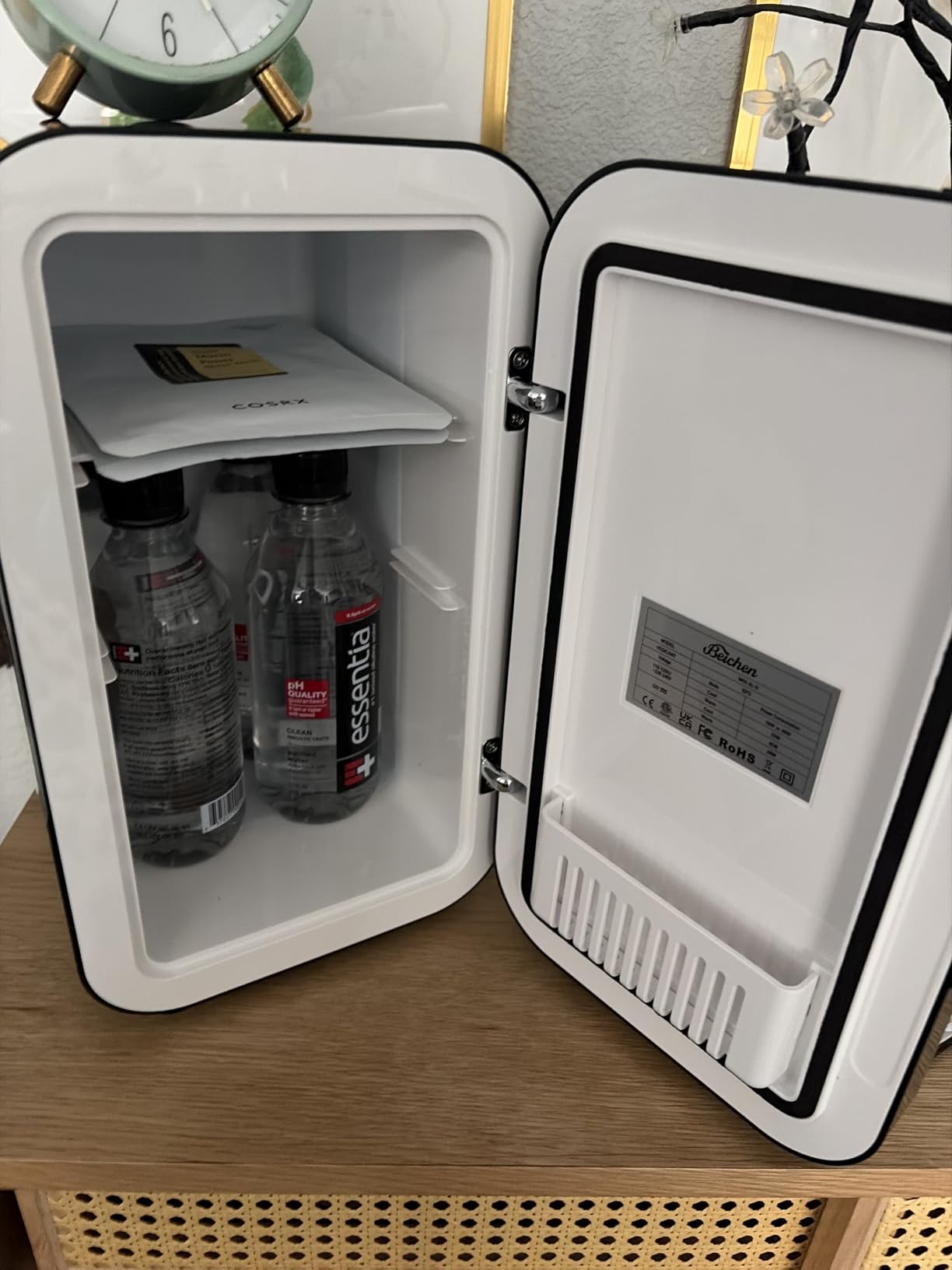 BEICHEN Mini Fridge, 6 Liter / 8 Can Small Fridge for Bedroom, Car, Office | Cooler & Warmer, Energy Saving, Low Noise, 110V AC/12V DC, Compact & Portable, BLACK customer photo 1