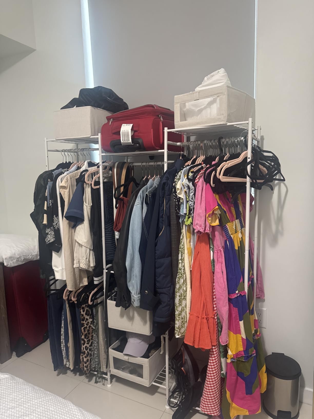 HOMIDEC Wardrobe Closet, 4 Hanging Spaces Portable Clothes Rack | Free Standing Closet Organizer and Storage System with Hanging Rods, Clothing Rack Suitable for Cloakroom, Bedroom, Black customer photo 2