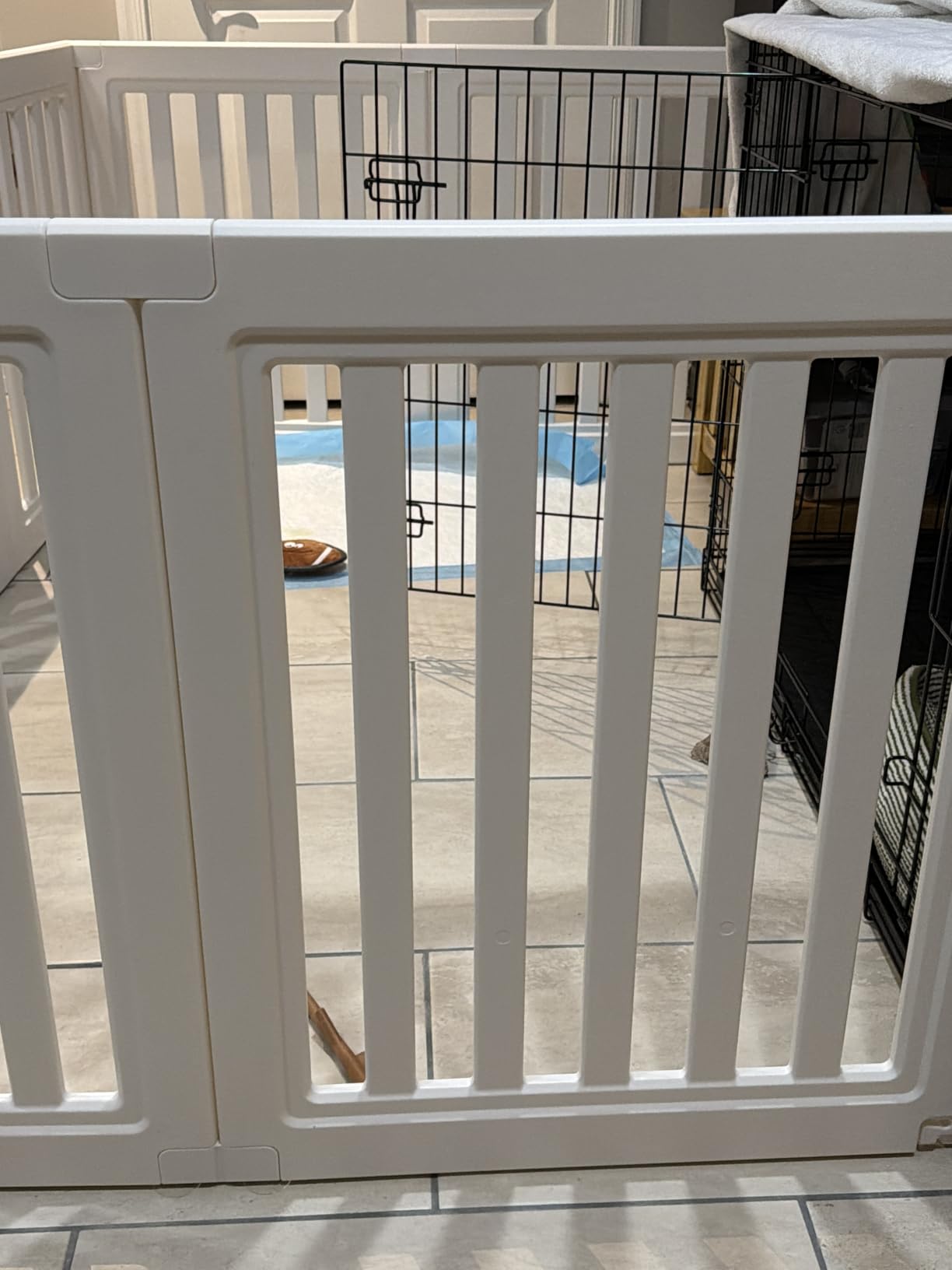 Dog Playpen, Clear Dog Pen, Easy to Install and Remove Dog Play Pen, Puppy Playpen (White, 23.6 inch Height, 8 Panels) customer photo 2