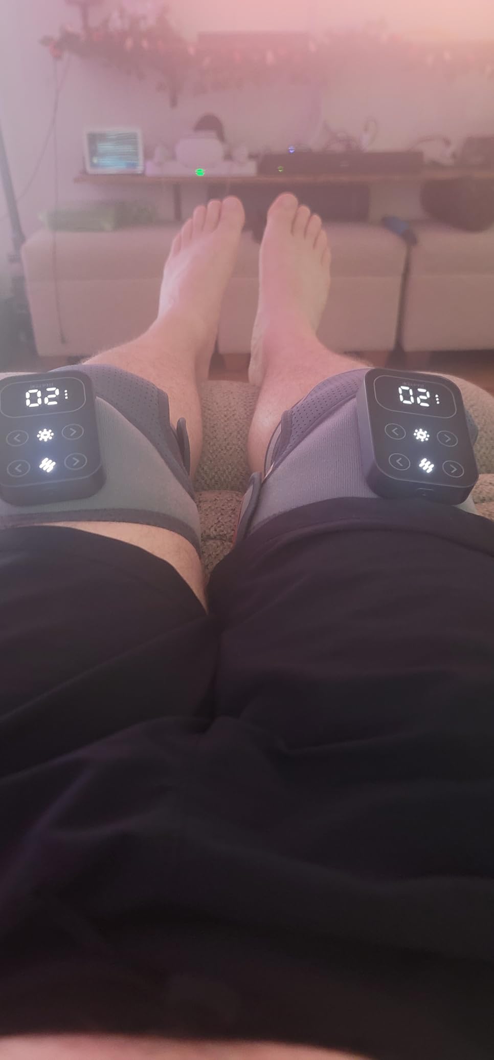 Cordless Knee Massager with Heat Vibration for Pain Relief, MAXwarm 4.0[2026 Upgraded] - Electric Heated Knee Brace with 5 Heat Levels and 3 Massage Mode, Gifts for Men Women (Grey, Pair) customer photo 1
