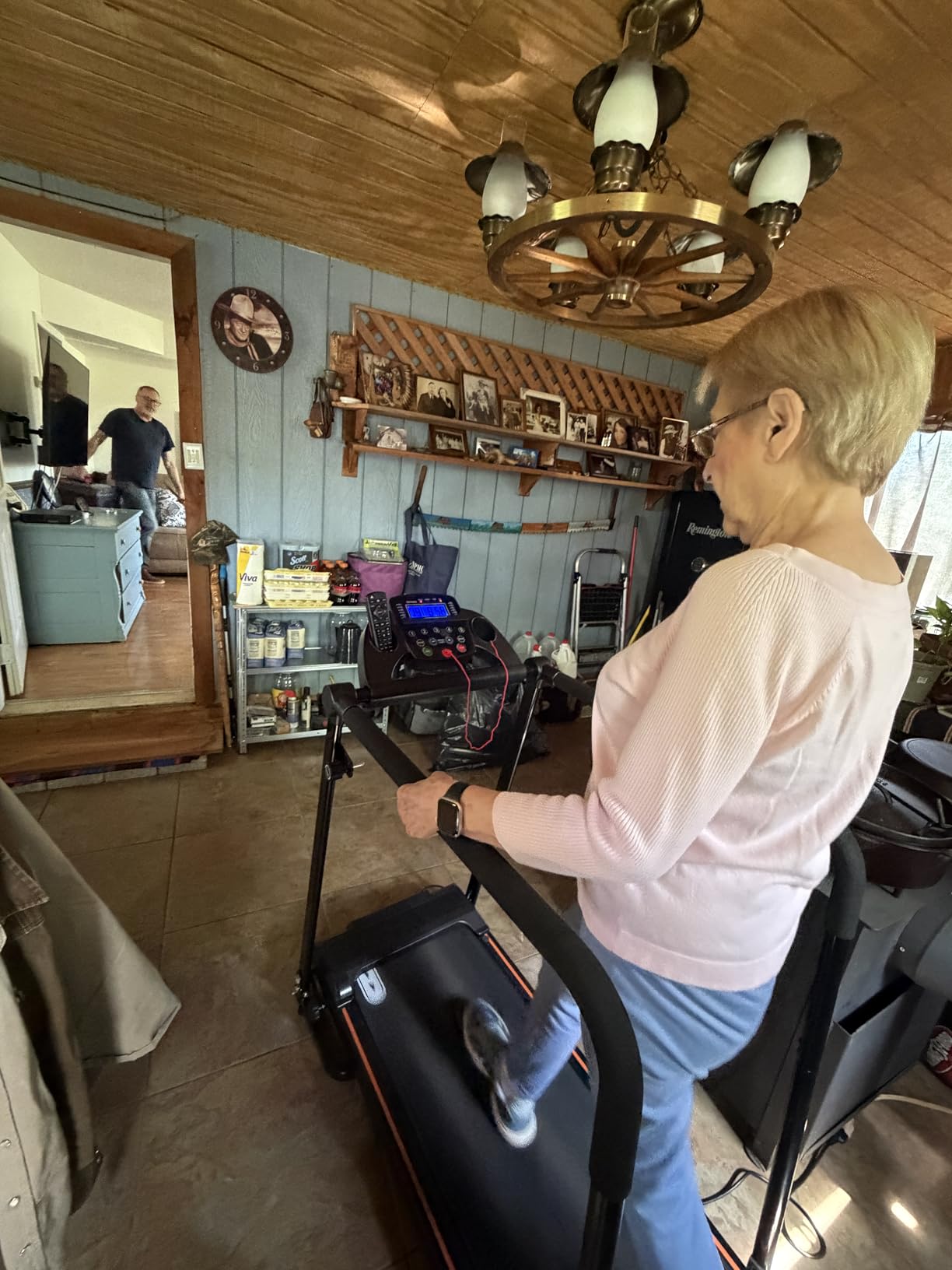 Redliro Treadmill for Seniors with Long Handrail-Walking Treadmill for Home | 0%-2% Incline, 300 lb Capacity, Mute & Screen Off Controls, Auto Lube, Phone Holder, Wheeled, Compact for Apartment customer photo 2