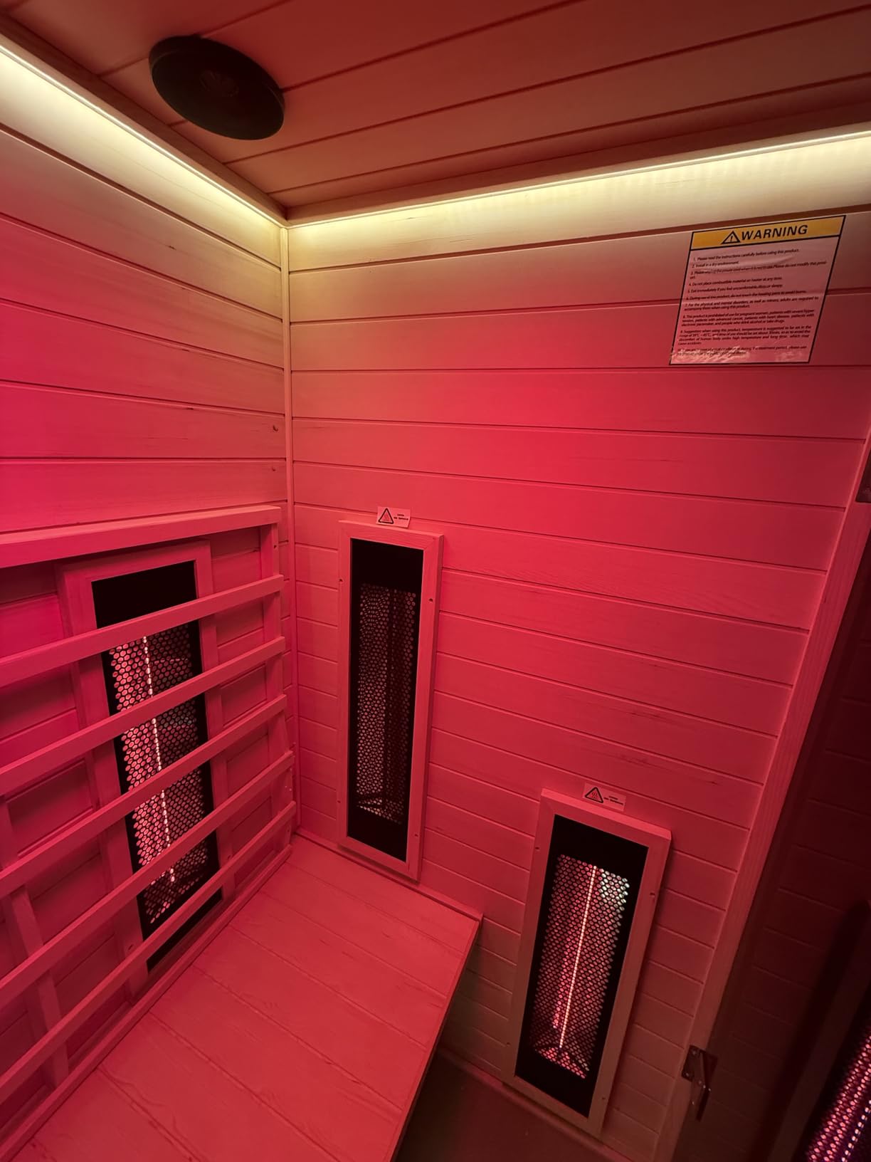 3 Person Ceramic Infrared Sauna Far Infrared Indoor Saunas for Home | 2 in 1 Hemlock Wooded Sauna Room with Low EMF Heaters + Ceramic Heating Cube-Chromotherapy-Bluetooth Speaker-Control Panels customer photo 2