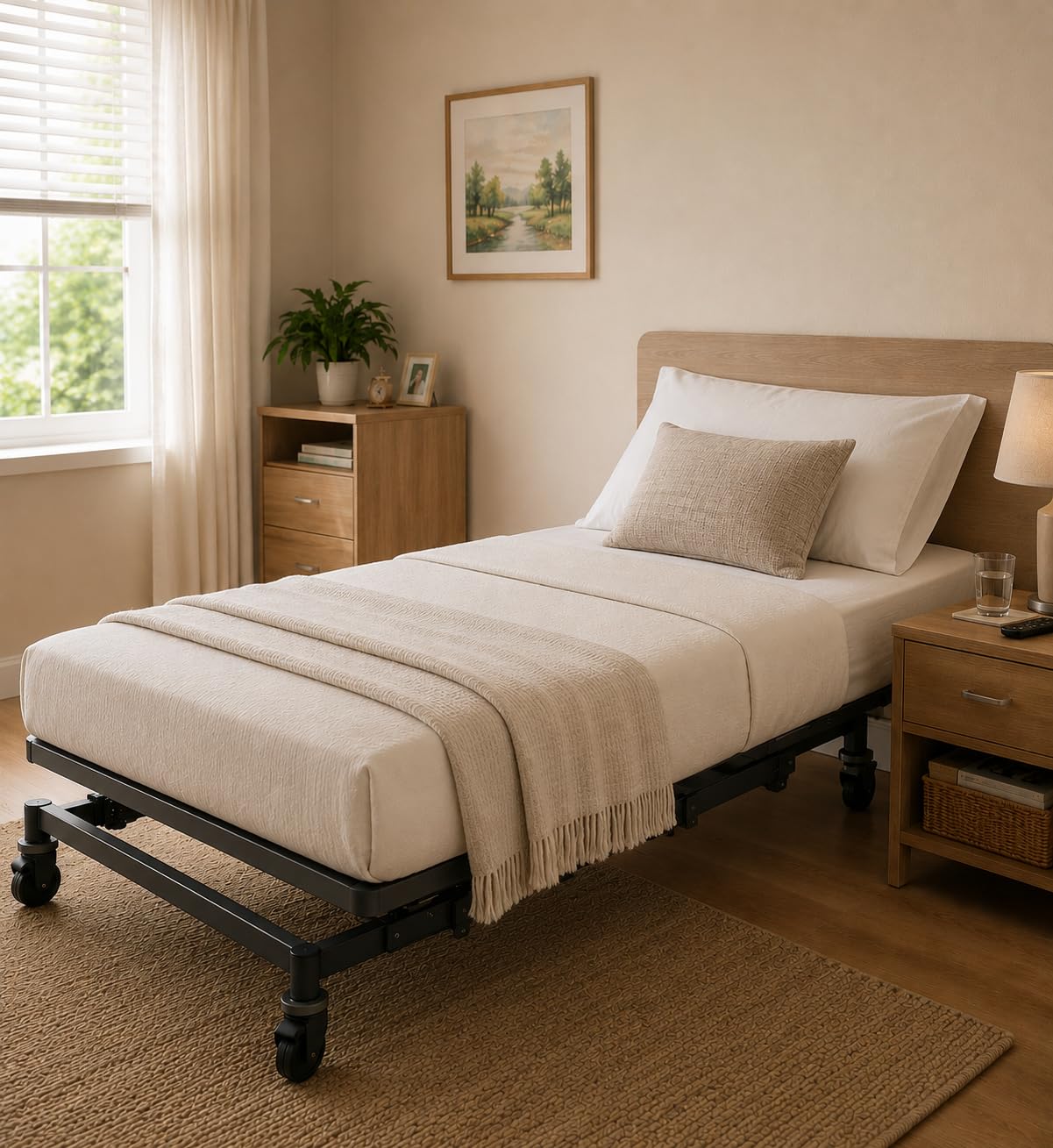 Hospital Bed Mattress, Medical Grade Dual-Layer Foam | Pressure Relief, Advanced 70D Waterproof Cover, Medium Firm, High Density Foam, 80