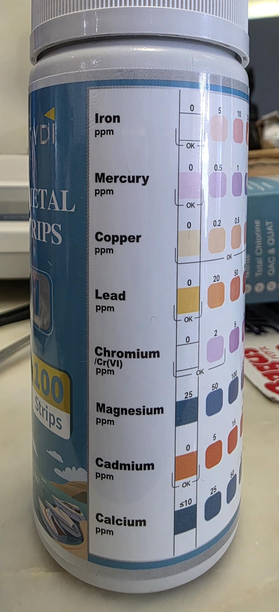 Heavy Metals Water Test Strips (8 Tests) - 100ct Home Water Testing Kit for Iron, Mercury, Copper, Lead, Chromium, Magnesium, Cadmium, Calcium customer photo 2