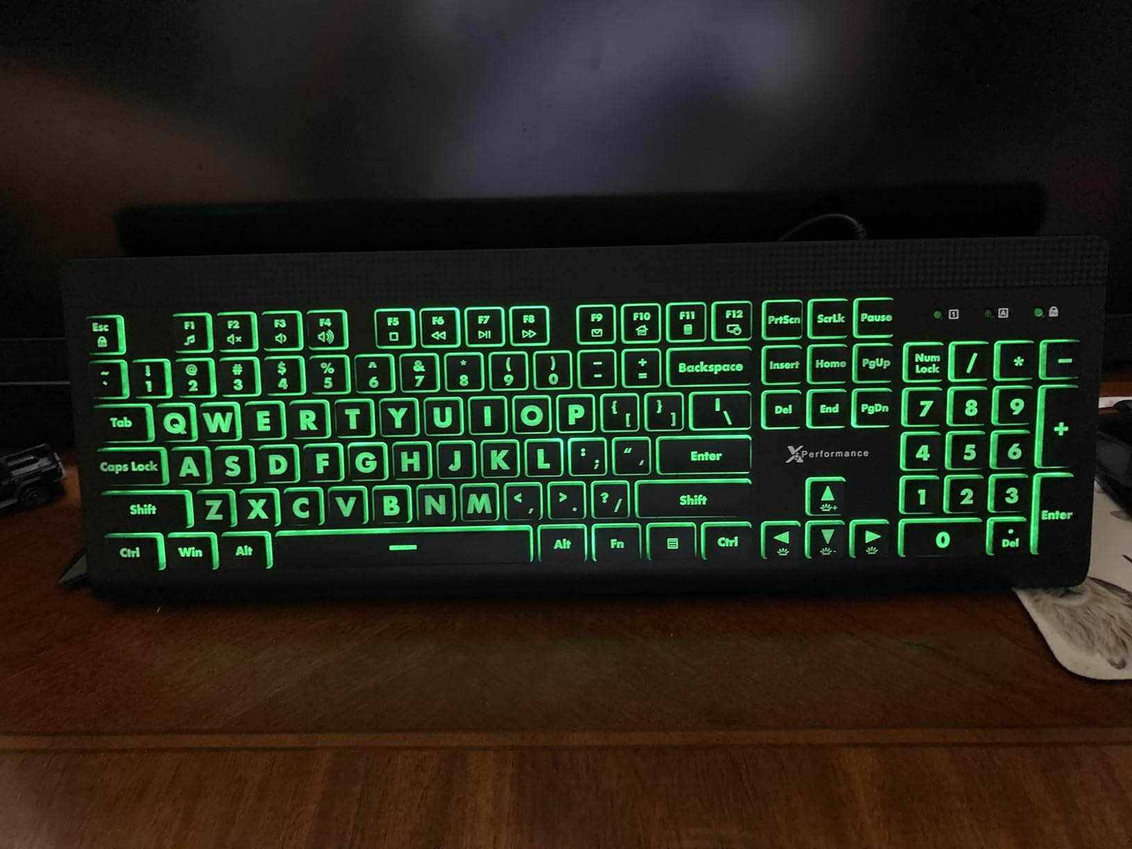 X9 Large Print Backlit Computer Keyboard - Easy to See Big Letters - Lighted USB Wired Keyboard with 7-Colors Backlight LED, Full Size Oversized Light Up Keyboard for Windows, PC, Laptop, Desktop customer photo 1