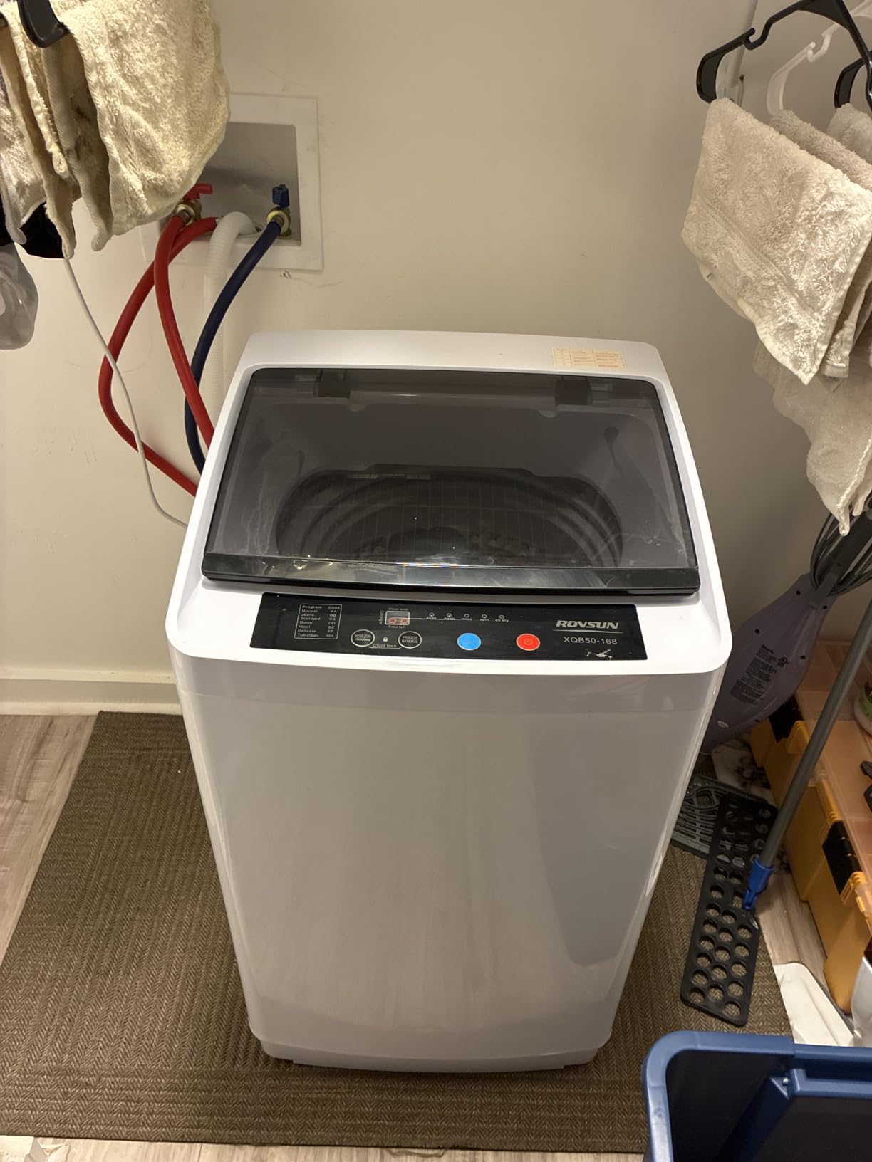 ROVSUN 25LBS Portable Washing Machine, Full-Automatic Electric Laundry Machine with Stainless Steel Drum, Compact Washer and Spin Dryer Combo with Drain Pump for Home, Apartment customer photo 2