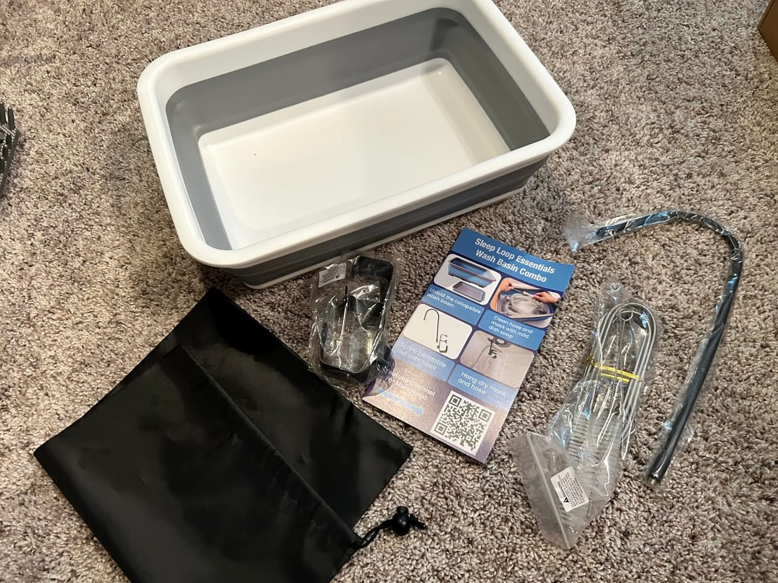 CPAP Cleaning Kit for Hose and Mask, CPAP Hose Cleaning Brush, Collapsible Wash Basin, Storage Bag, Compatible with Standard and Slimline CPAP Tubing (Basin + Brush Kit) customer photo 2