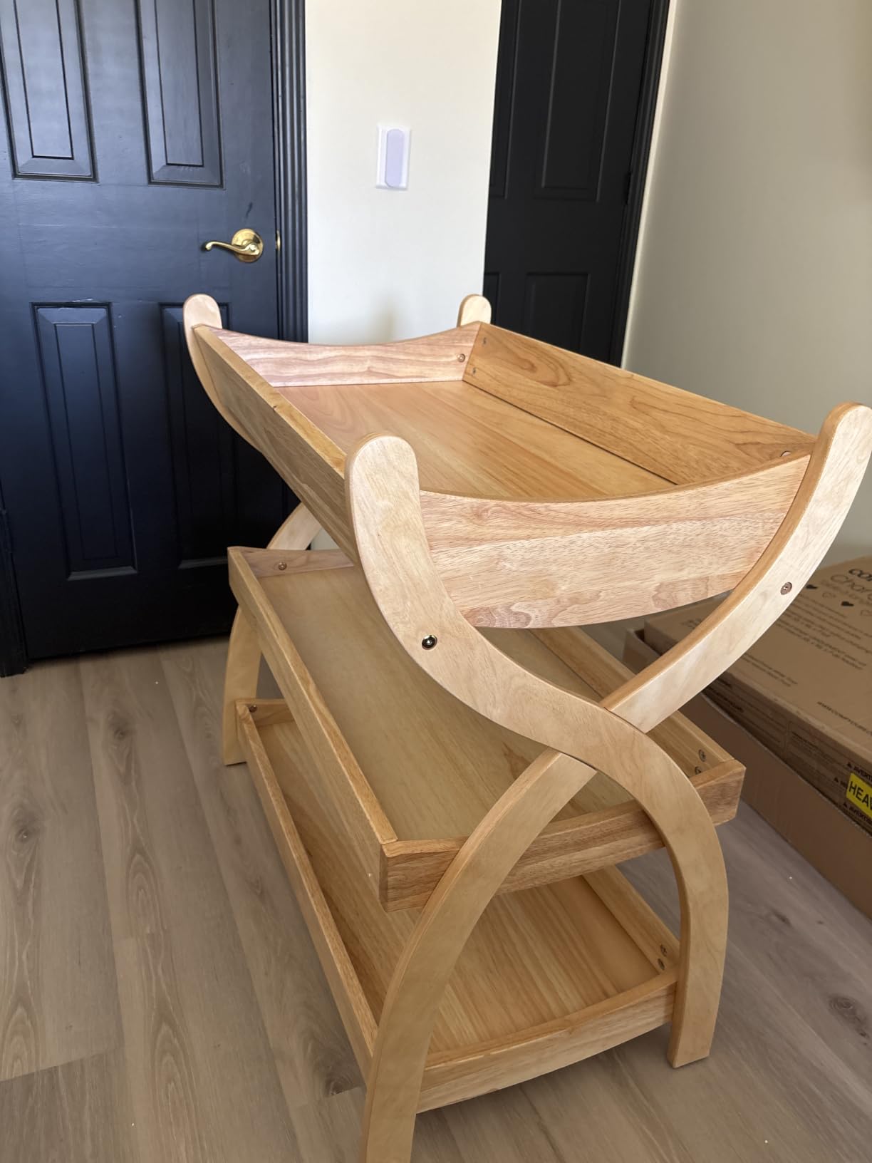 Comfy Cubs Baby Changing Table - Natural Wood with Sturdy Construction and Two Open Shelves customer photo 2