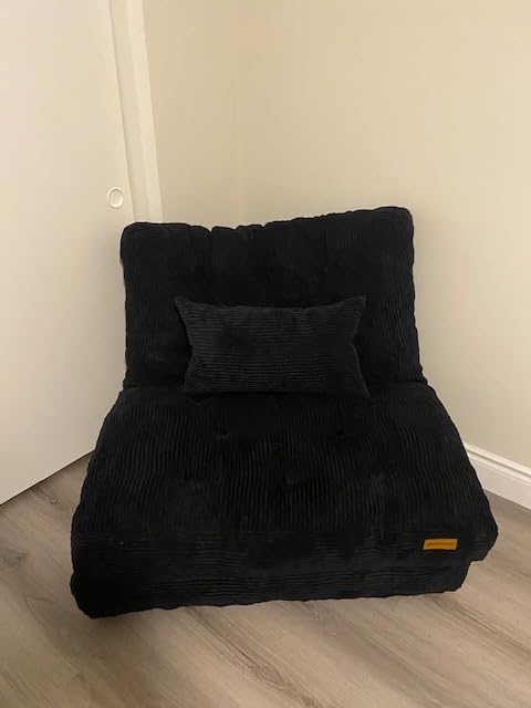 Folding Sofa Bed Fold Out Floor Couch Convertible Sleeper Chair Bed | Full 80x54 Inch,Corduroy,Foam Filler,Pillow,Foldable Mattress with Back Support,Portable Sofa Lounge,Living Room Bedroom Dorm customer photo 2
