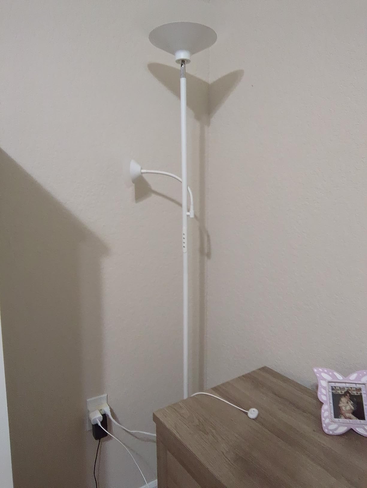 SIBRILLE Upgraded 2-in-1 Torchiere Floor Lamp, Dimmable Standing Lamp with Remote & Button Control, 34W Brightness Adjustable Floor Reading Light, Black Modern Corner Lamp for Living Room Bedroom Office customer photo 2