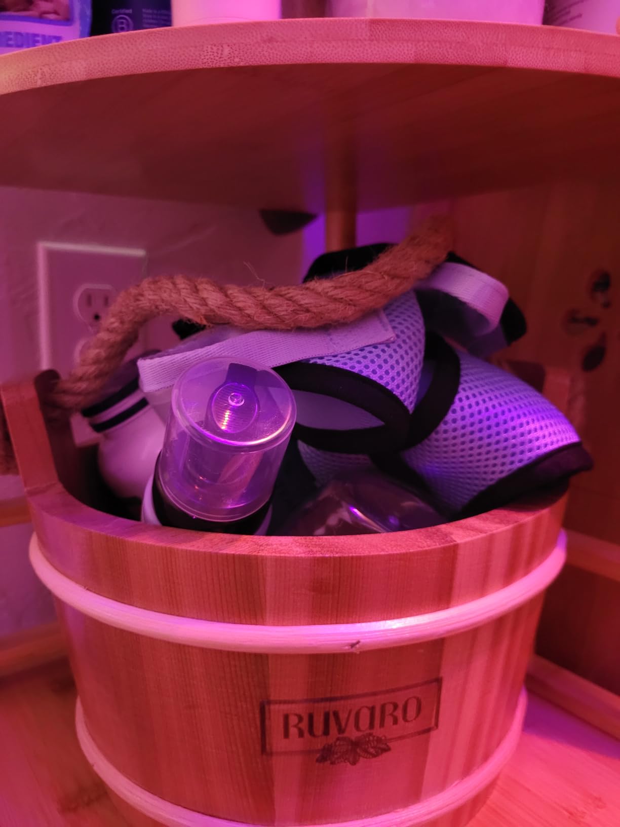 Sauna Bucket & Ladle Set - 1 Gallon / 4L Canadian Red Cedar | Leakproof Recycled Plastic Liner, Natural Rope Handle, Natural Finish customer photo 1