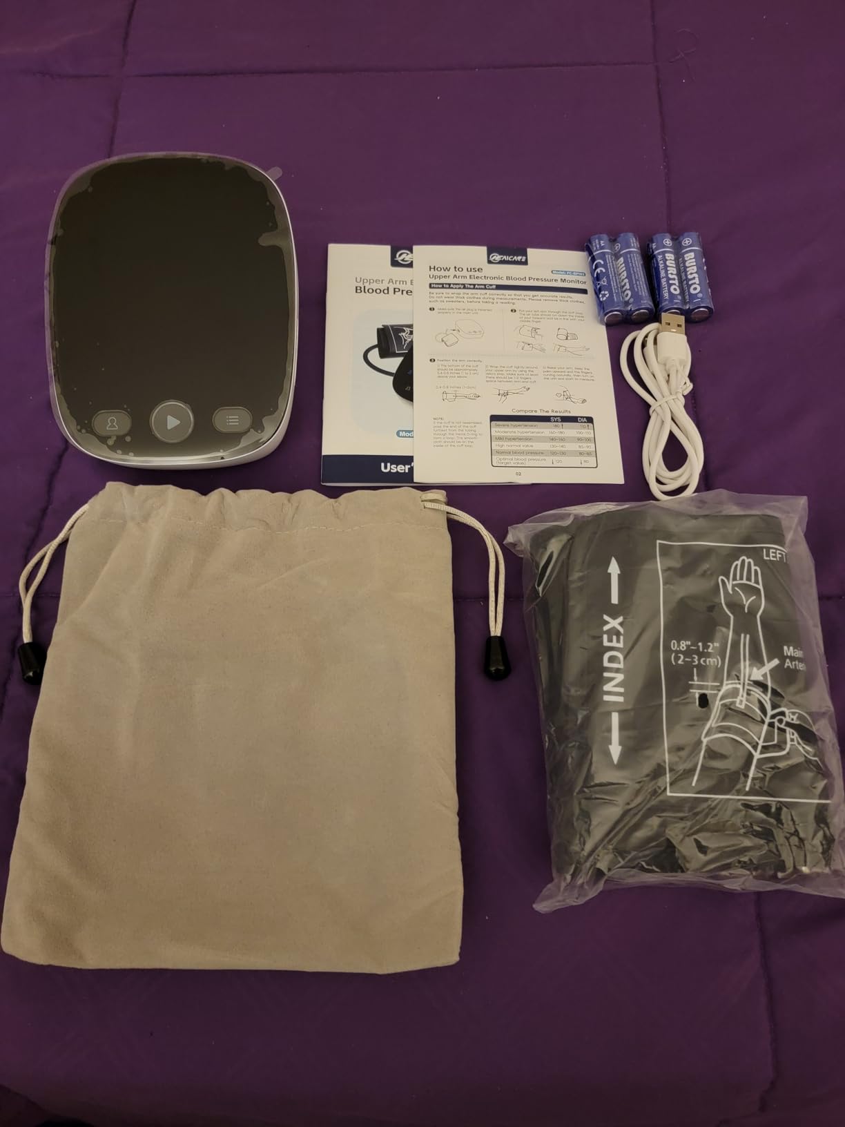 Blood Pressure Monitor for Home Use - Accurate Upper Arm BP Machine with Large Color-Backlit LED Display, 240 Memory for 2 Users, Adjustable Wide Cuff 8.5-16.5