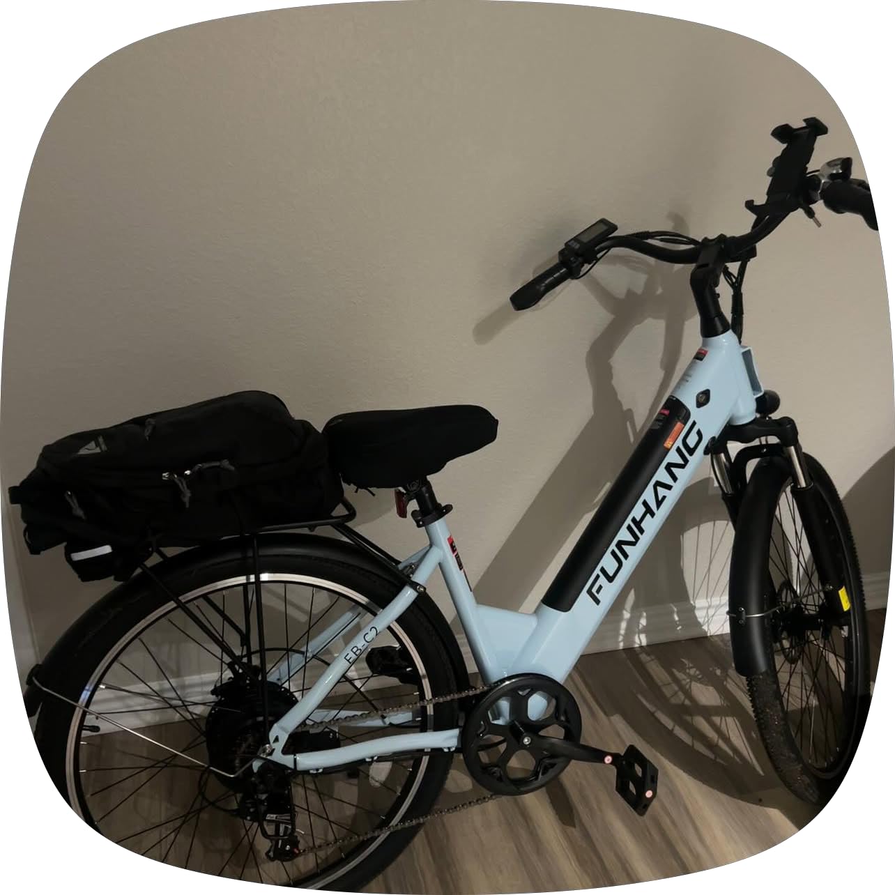 Funhang Electric Bike for Adults, 1000W Peak Ebike, 50Miles Step Thru Electric Bicycle, 26