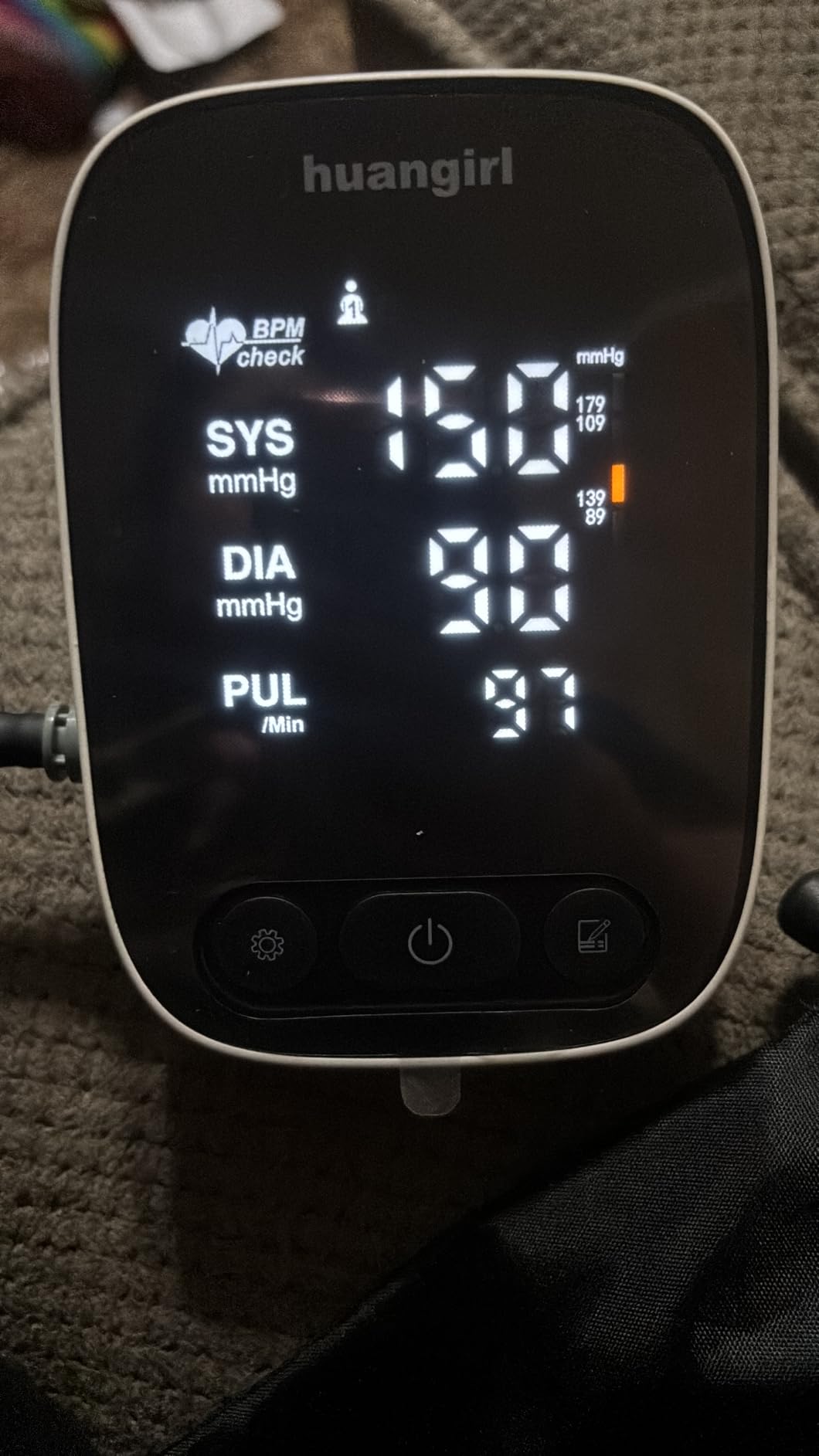 huangirl Upper Arm Blood Pressure Monitor, Blood Pressure Monitors for Home Use, Talking Automatic Blood Pressure Monitor LED Color Screen Large BP Cuff 8.7-17 Inches for 2 Users customer photo 1