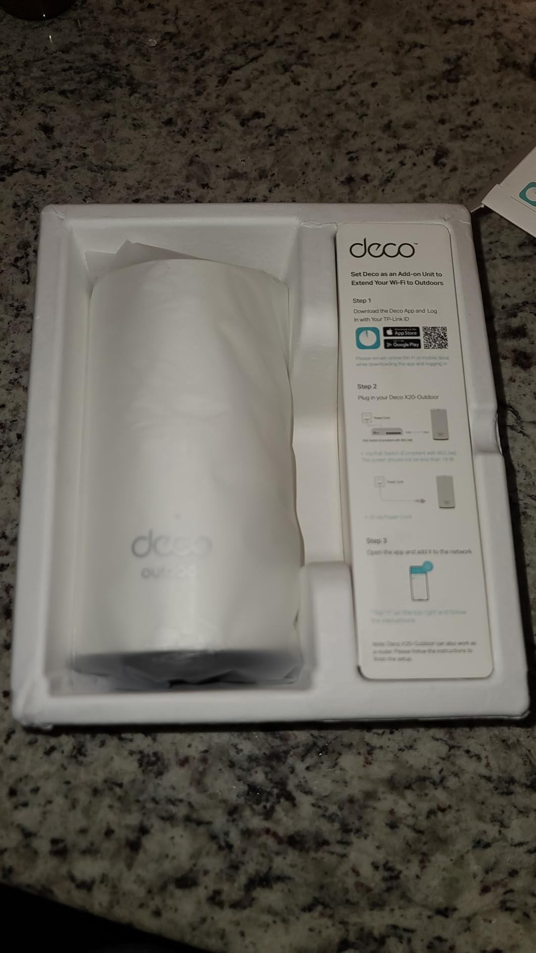TP-Link Deco X20-OUTDOOR AX1800 Dual-Band Wi-Fi 6 Outdoor Mesh WiFi Extender Unit | Up to 2,200 sq.ft, 2 Gigabit PoE+ Ports, Waterproof, HomeShield, 3 Mounting Options customer photo 1