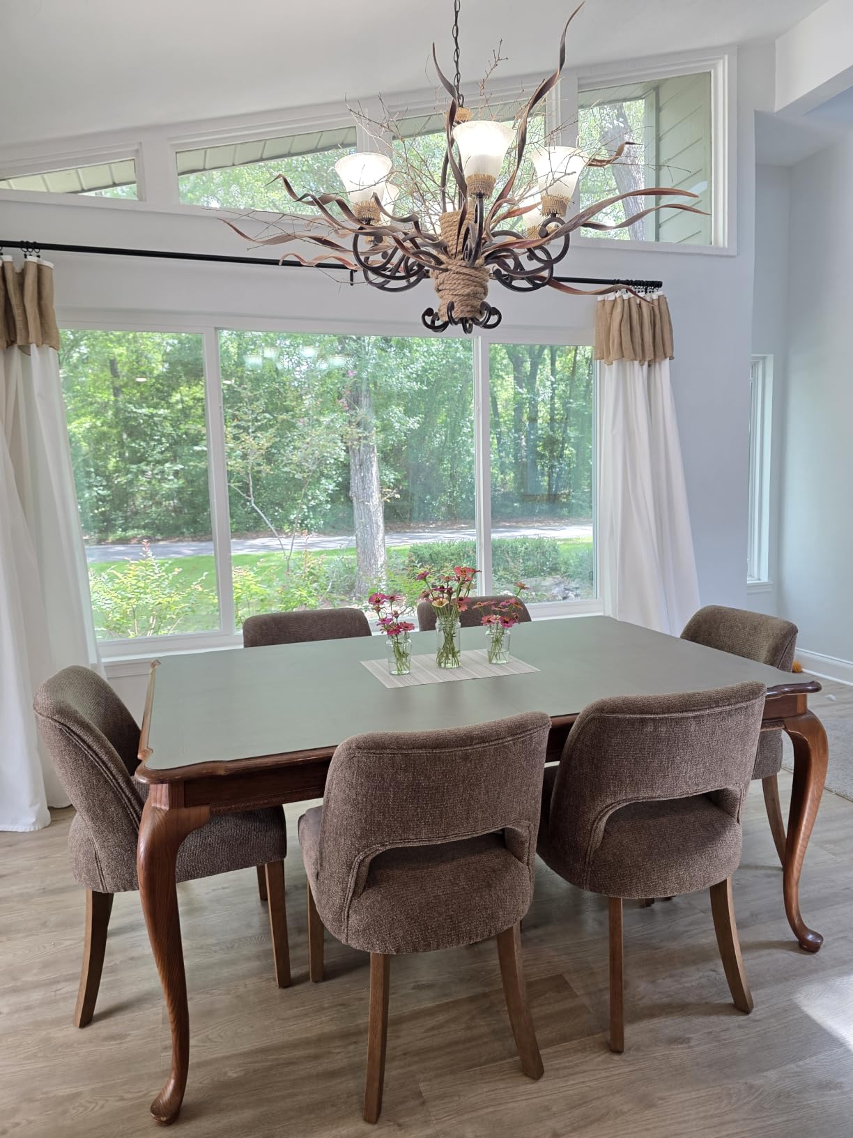 VKNOW Dining Chairs Set of 4, Fabric Dining Chairs, Green | Modern Mid-Century Upholstered Farmhouse Dinner Chair for Kitchen Dining Room Restaurant, Easy Assembly customer photo 1
