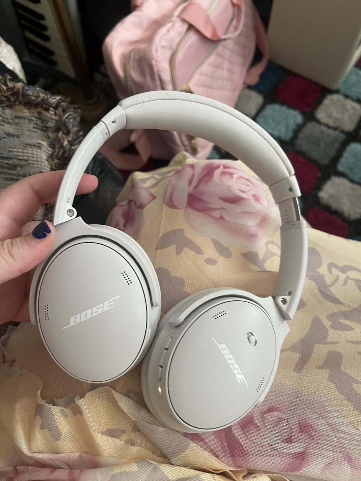 Bose QuietComfort Headphones - Wireless Bluetooth, Active Over Ear Noise Cancelling, USB-C Charging, Deep Bass, Up to 24 Hours of Playtime, Twilight Blue customer photo 1