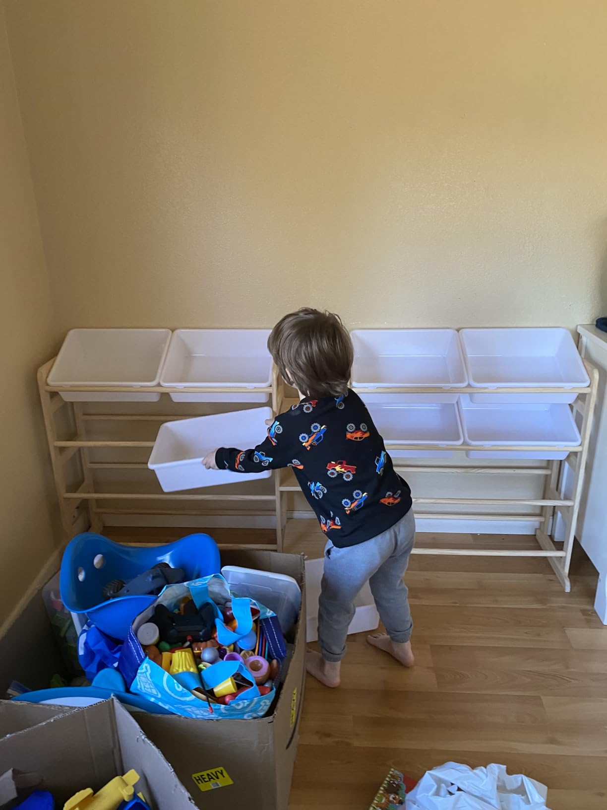 SpaceAid Large Toy Storage Organizer with 24 Bins and 3 Shelves, Toy Organizers Storage Bookshelf, Kids Bin Shelf Box Bookcase for Bedroom Playroom Organization Room Decor, White customer photo 2