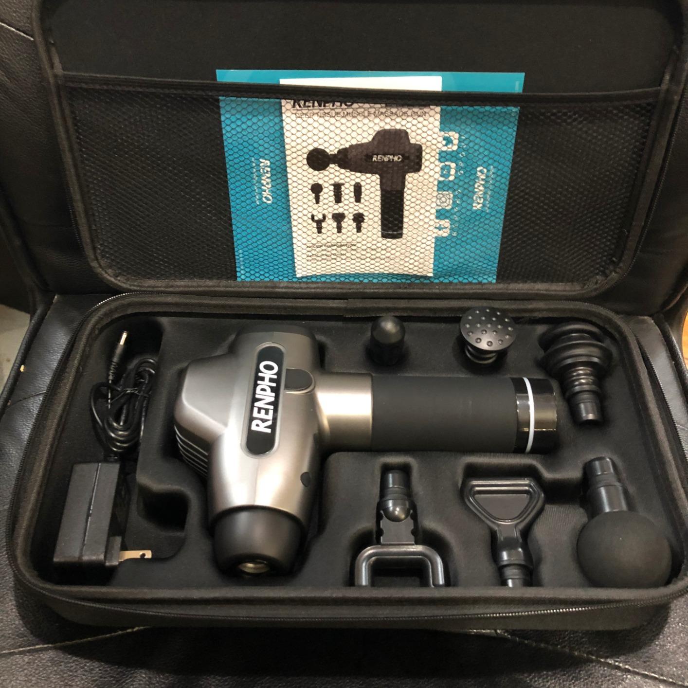 RENPHO Active+ Thermacool Massage Gun, Heat and Cold, App, Video Tutorials | Handheld Percussion Massager, Deep Tissue Muscle Relaxation, 5 Speeds, 5 Heads, Carry Case, For Starters and Fitness Lovers customer photo 2