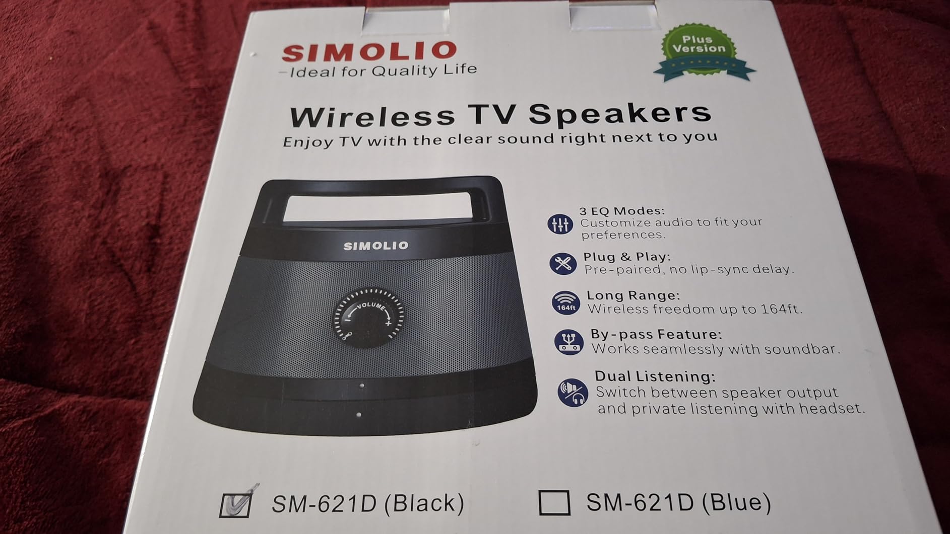 SIMOLIO Wireless Speakers for TV for Seniors, Portable Bluetooth Speaker | TV Voice Enhancer for Hard of Hearing & Hearing Impaired, Dialog & Cinema Mode, Switch from Bluetooth & TV Mode, 164ft Range customer photo 1