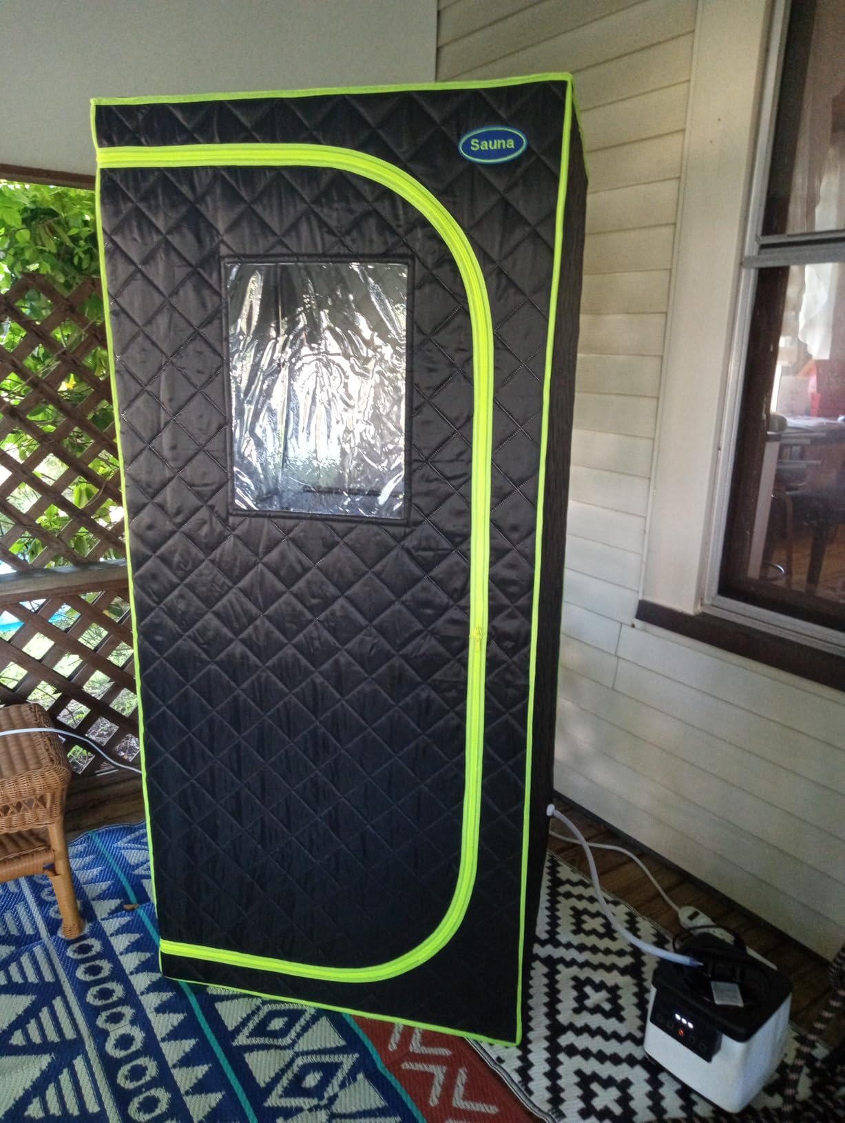 Portable Full Size Infrared Sauna for Home, Pentagonal Size Far Infrared Sauna, One Person Sauna Tent with Heating Foot Pad, Portable Chair, (L38 x W38 x H63, Grey) customer photo 2