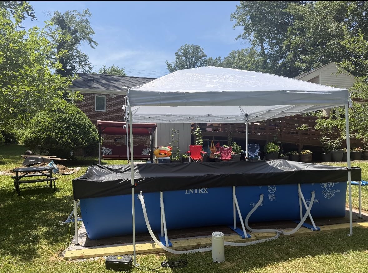 177 x 87 in Rectangle Pool Cover Drawstring Design 14x7 Rectangular Frame Swimming 14 Foot Pool Cover for 178x86 Above Ground Pools Durable and Tear-Resistant Winter Pool Cover customer photo 1