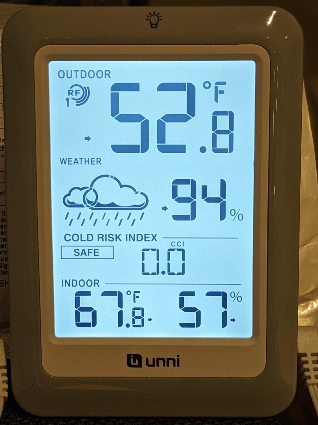 Indoor Outdoor Thermometer Wireless Weather Station, Temperature Humidity Monitor Battery Powered Inside Outside Thermometers with 330ft Range Remote Sensor and Backlight Display (Metal Black) customer photo 2