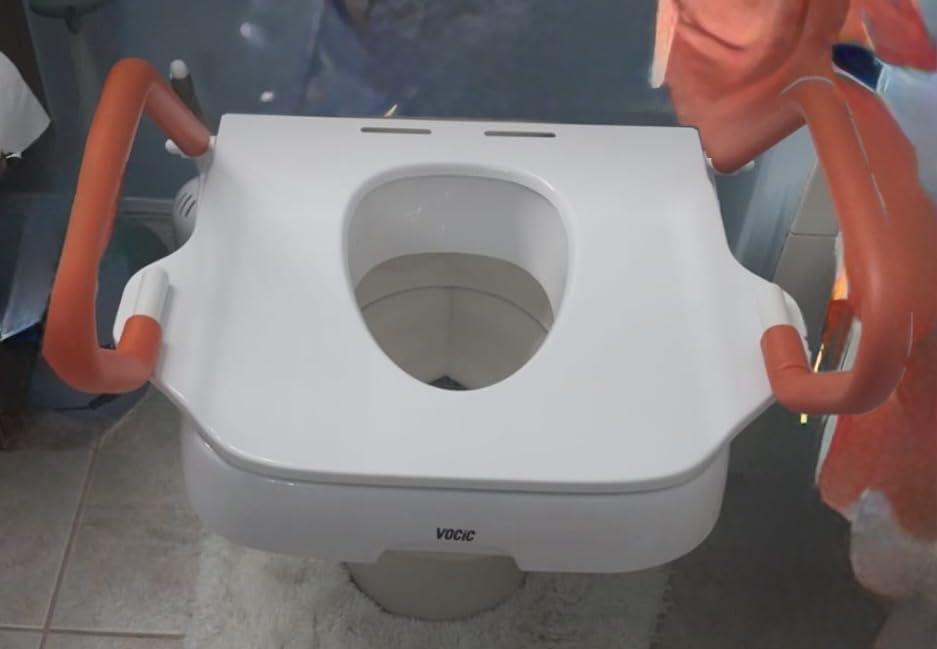 VOCIC Electric Toilet Seat Lift, Electric Raised Toilet Seat, Powered Toilet Seat Riser with Handles, Toilet Lift Seat for Elderly, Support to 330LBS, AX12 customer photo 2