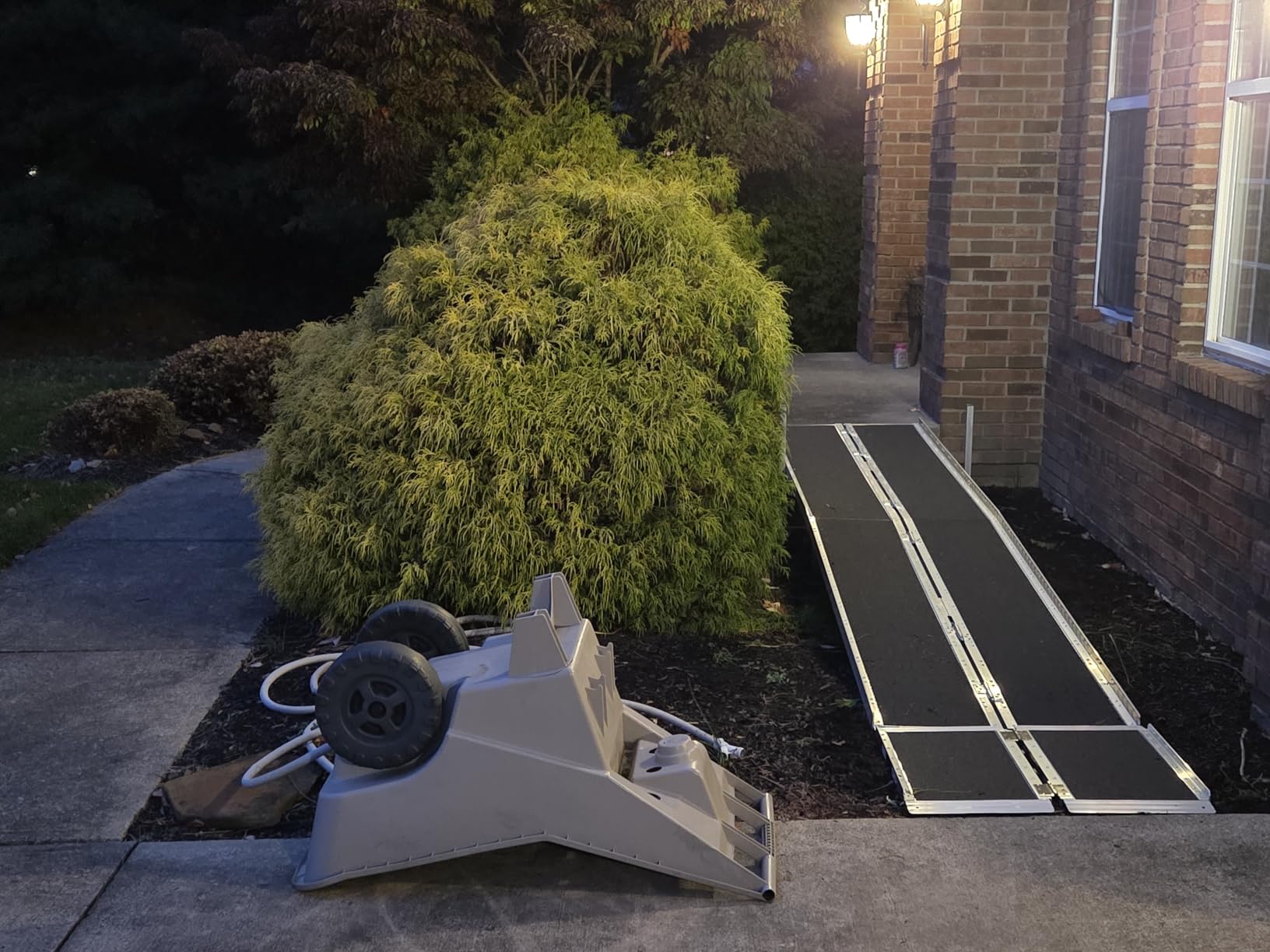 MAASTERS Wheelchair Ramp 12 Feet - Loading Capacity 600 lbs - ADA Compliant | portable, foldable, 2 extra support legs customer photo 2