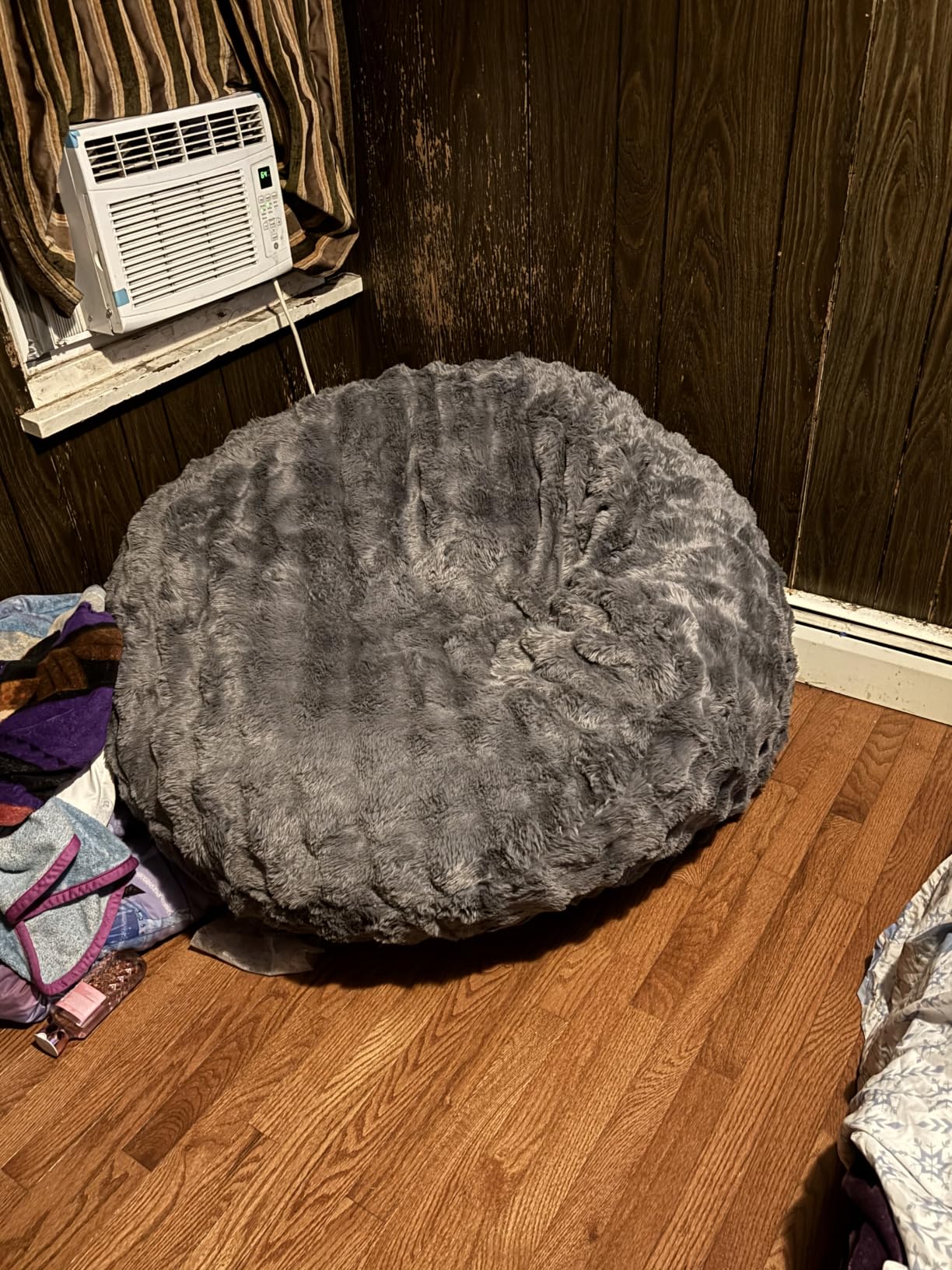 Hobestluk Adults Bean Bag Chair 4FT Big BeanBag Chair Extra Large Oversized | Memory Foam, Washable Cover, Unique Fluffy Bubble, Comfy BeanBag with Filling Gaming Reading Bedroom Living Room | Dark Grey 4FT customer photo 1