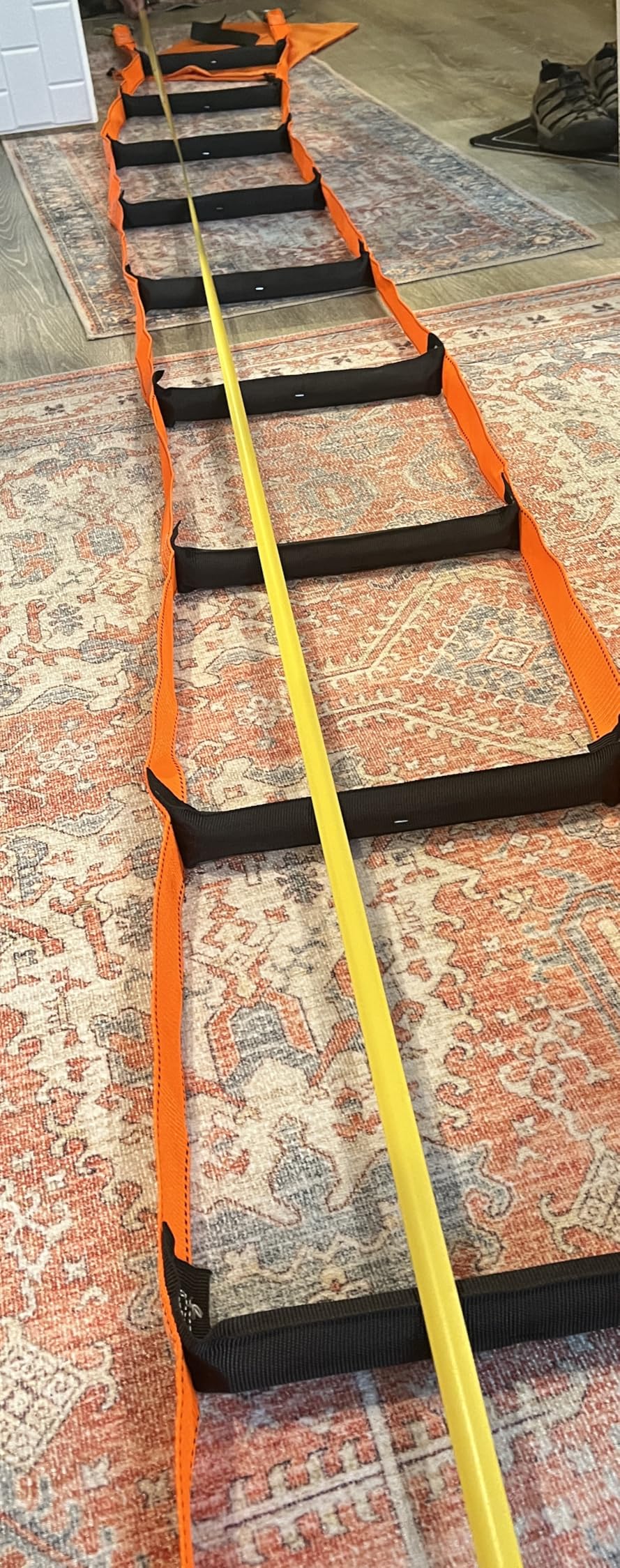 Fire Escape Ladder with 2 Heavy Hooks, 16.7 Feet Emergency Fire Ladder for 2-3 Story Homes, Reusable Safety Rope Ladders for Balcony Tree Window, Orange customer photo 1