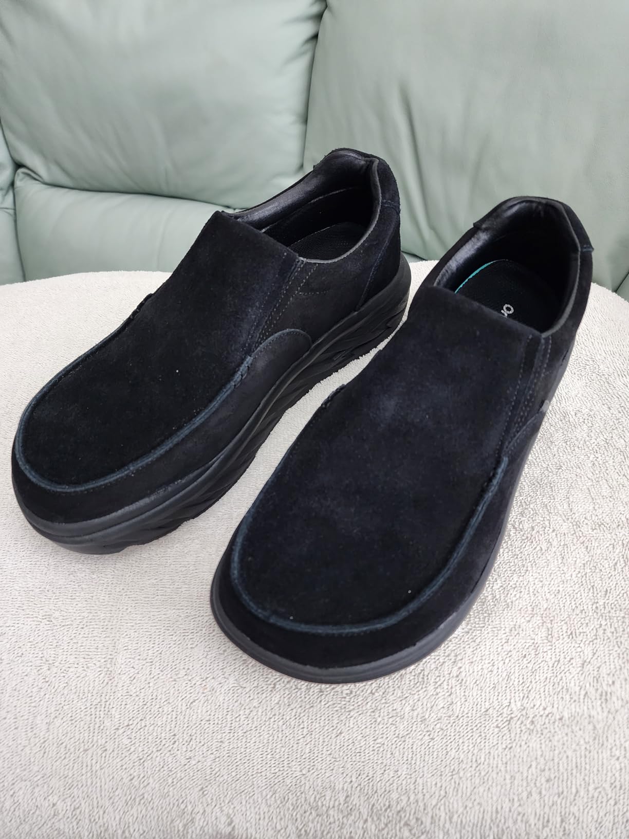 Comfortable Orthopedic Diabetic Wide Shoes For Men: Arch Support Plantar Fasciitis Orthotic Slip On Loafers, Hammer Toes Bunions Flat Leather House Walking Shoes for Foot Heel Pain Relief customer photo 2