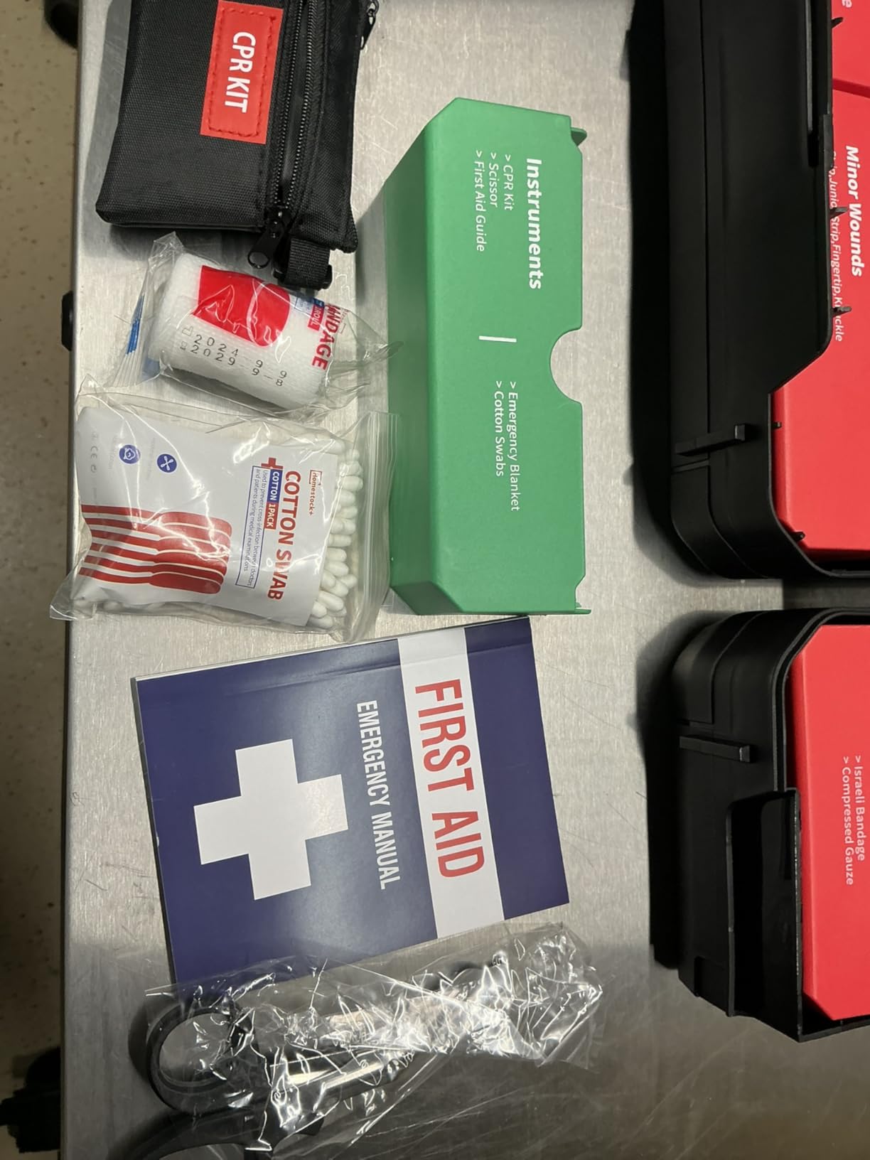 Large First Aid Kit for Business- Plastic Wall Mounted First Aid Box, Hard Case First Aid Kit, Emergency Kit for Car, Home, Offices - 408 Piece customer photo 2