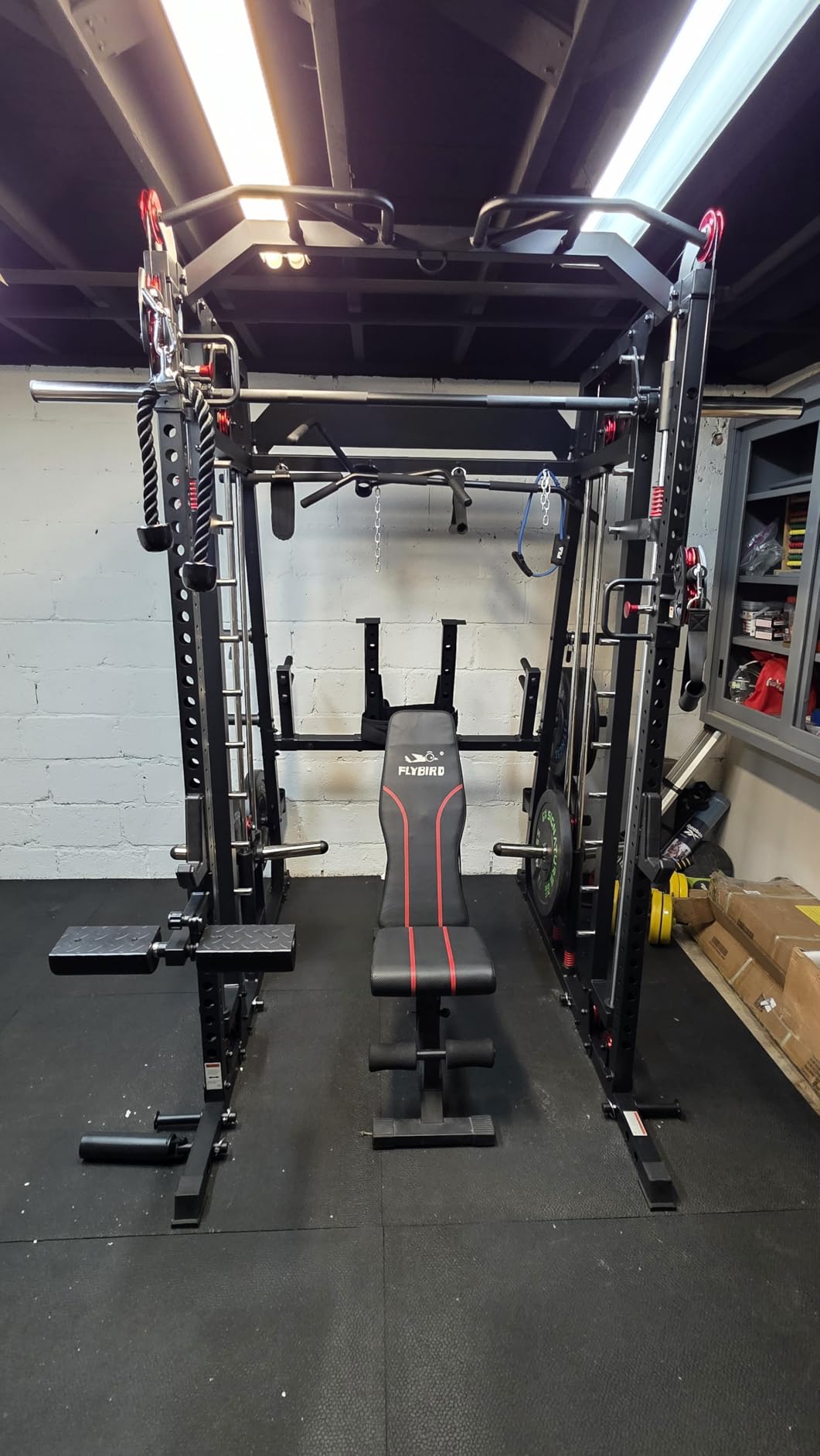 M4 2.0 Smith Machine, 2200lbs Squat Rack with LAT-Pull Down System & Cable Crossover Machine customer photo 2