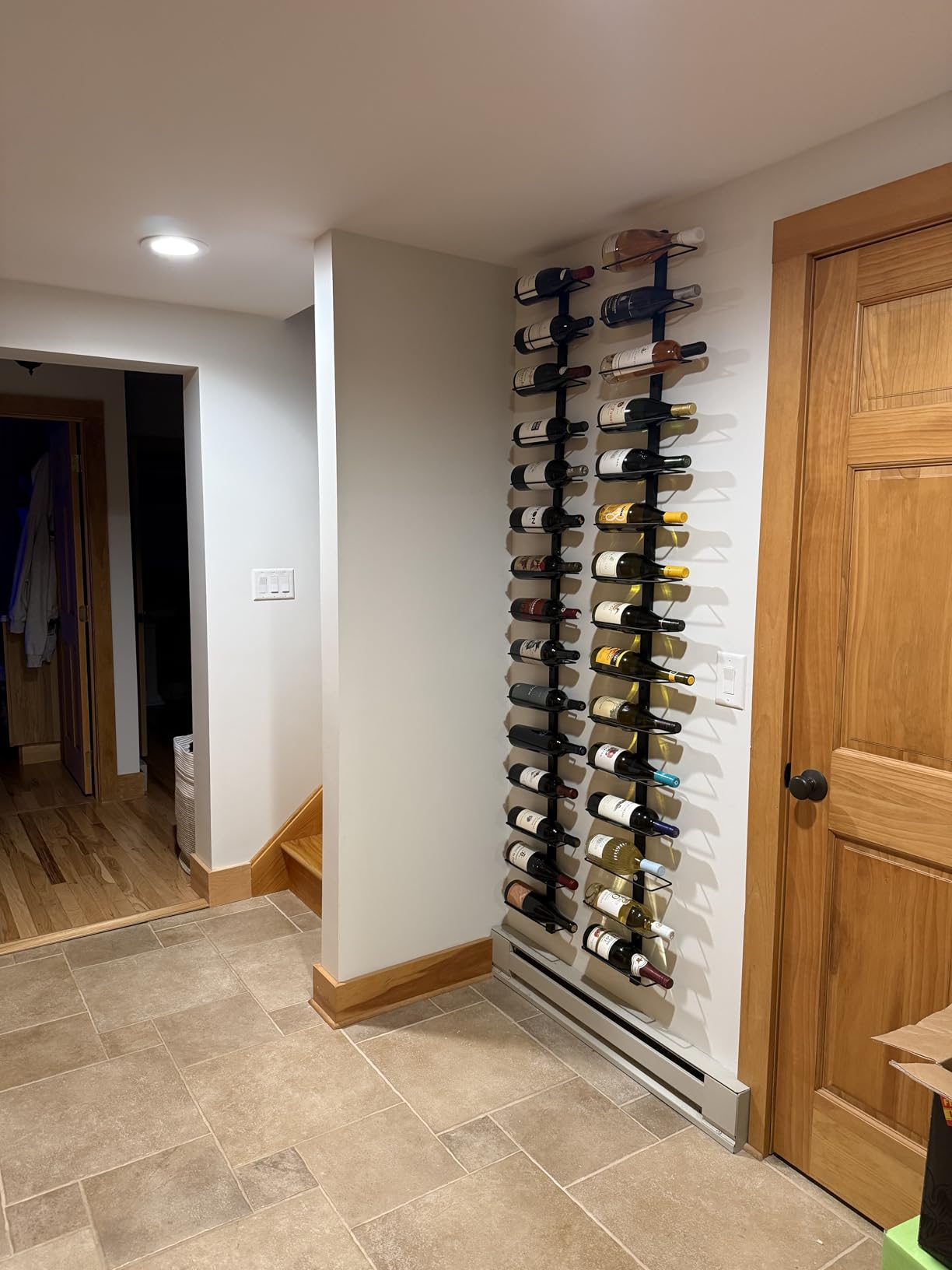X-cosrack 36 Bottle Wall Mounted Wine Rack, Modular Hanging Wine Rack for DIY Display, Detachable 3 Pack Wine Bottle Holder, Black Metal Storage Rack customer photo 1