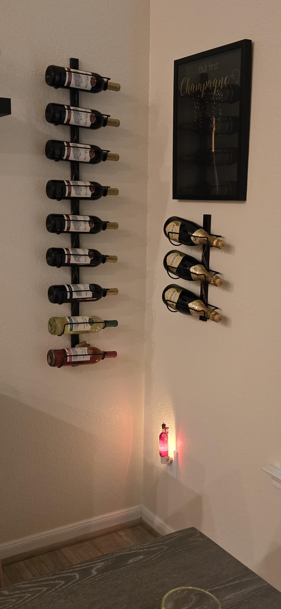 X-cosrack 36 Bottle Wall Mounted Wine Rack, Modular Hanging Wine Rack for DIY Display, Detachable 3 Pack Wine Bottle Holder, Black Metal Storage Rack customer photo 2