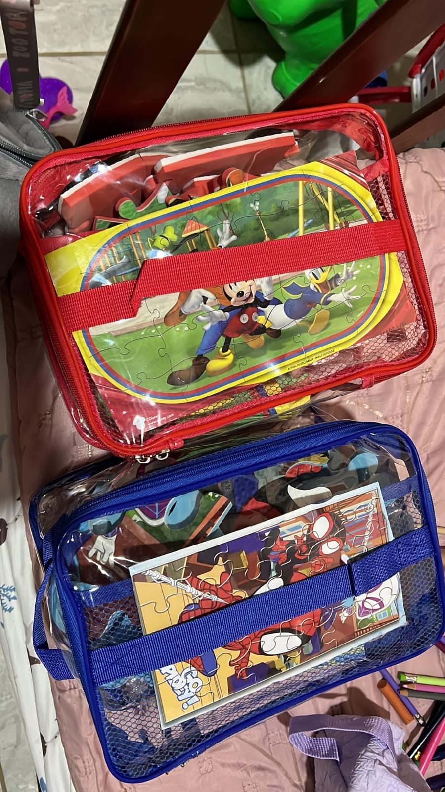 8 Packs Large Clear Toy Storage Bags with Double Zipper & Handles, L | Name Tag, Manual Pocket, Transparent PVC, Waterproof Dustproof, Space-saving, Portability for Building Blocks, Puzzle, Travel customer photo 1