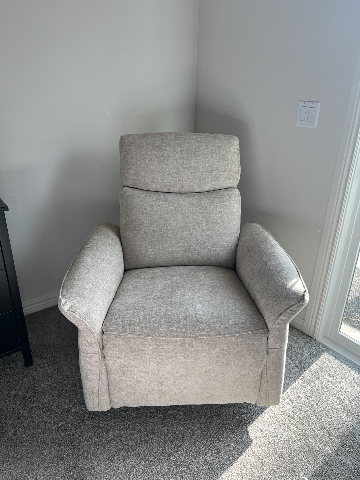 CHITA Power Recliner Chair, Electric Triple-Motor Swivel Glider Nursery Rocking Chair with Adjustable Power Headrest and Lumbar Support, GREENGARD Gold Certified, Solid Wood Base, Khaki Grey customer photo 2
