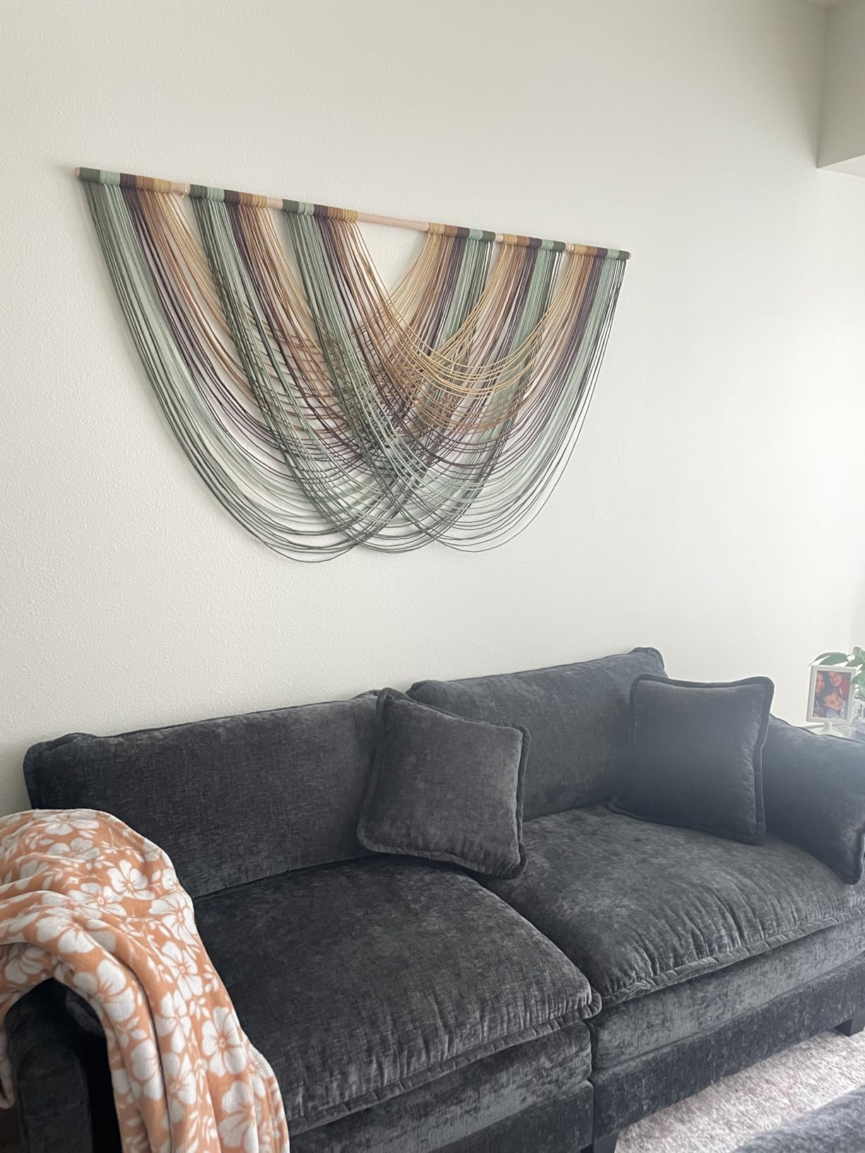 Macrame Wall Hanging Dip Dyed Large Boho Brown Fiber Wall Art 57