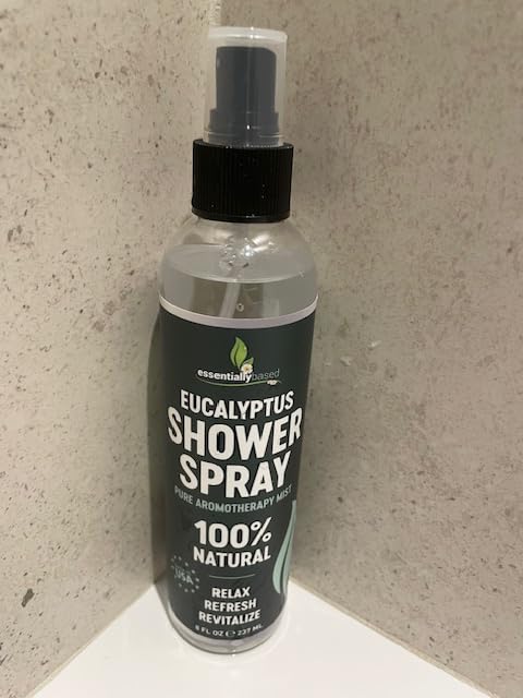 Pure Eucalyptus Shower Spray - Eucalyptus Spray for Shower, Sauna and Spa | 100% Pure & Organic Oil - Steam Room Oil - Aromatherapy - Sinus Congestion Relief - Tension Relief - Made in USA - Big (8oz) customer photo 1