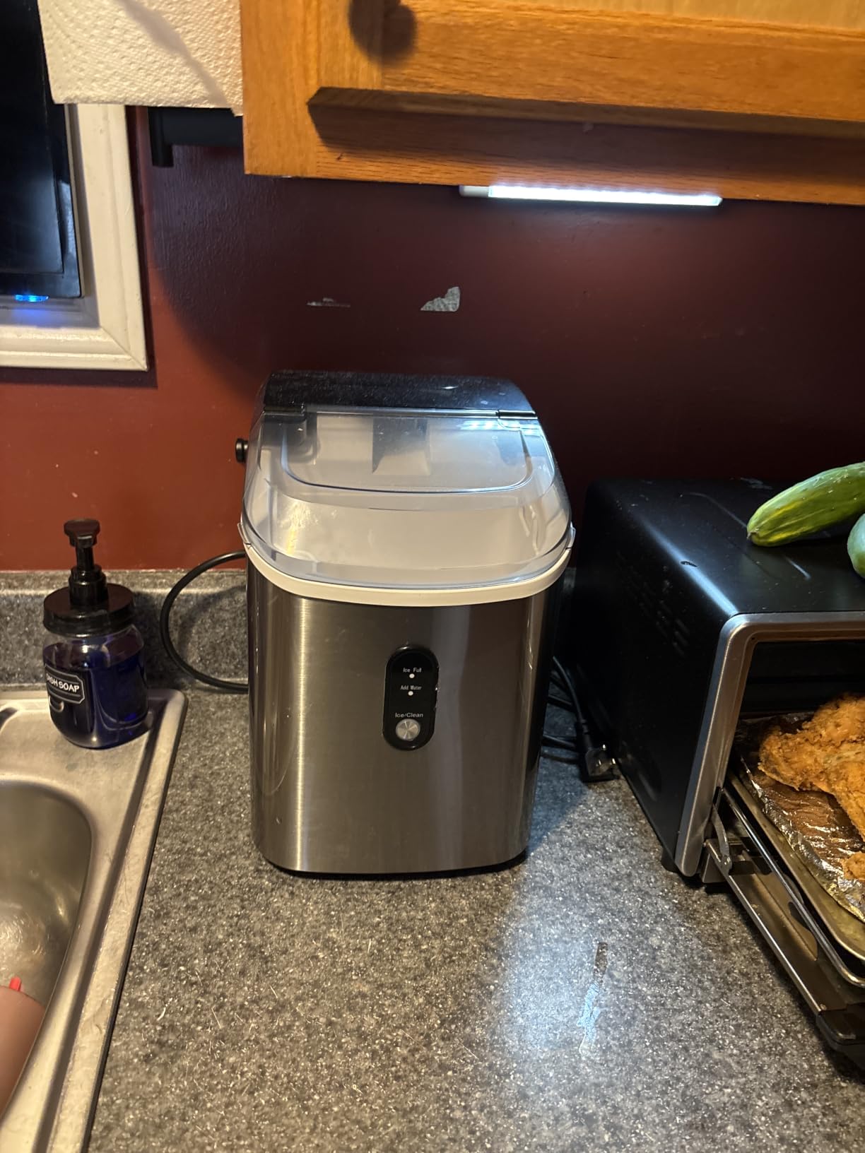Kismile Nugget Ice Maker Countertop, 35 lbs/Day, Stainless Steel | Portable Sonic Ice Maker & Pebble Ice Machine, First Ice in 7 Mins, 43 dB Quiet, One-Touch Self-Cleaning for Home & Office customer photo 1