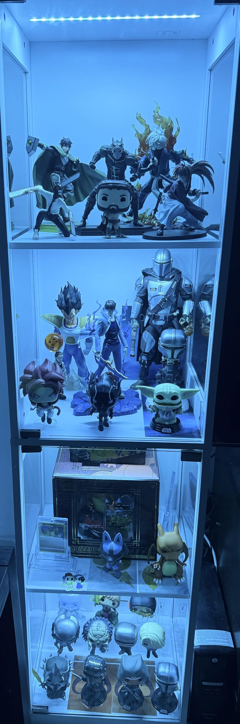 BROTTAR Glass Display Cabinet, Display Case for Collectibles, Black | 4-Tier Curio Cabinets with 3 Color Lights&Human Body Sensor, Storage Cabinet with Glass Door customer photo 2