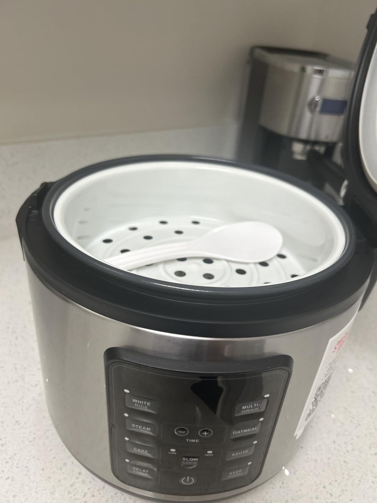 Gourmia Rice Cooker - 5 Qt Capacity, 20 Cup Cooked, 10 Cup Uncooked, Digital Controls, 6 Cooking Presets, Grain Cooker & Steamer, Nonstick Pot, Steam Tray, Delay Timer, Keep Warm, Stainless Steel customer photo 1