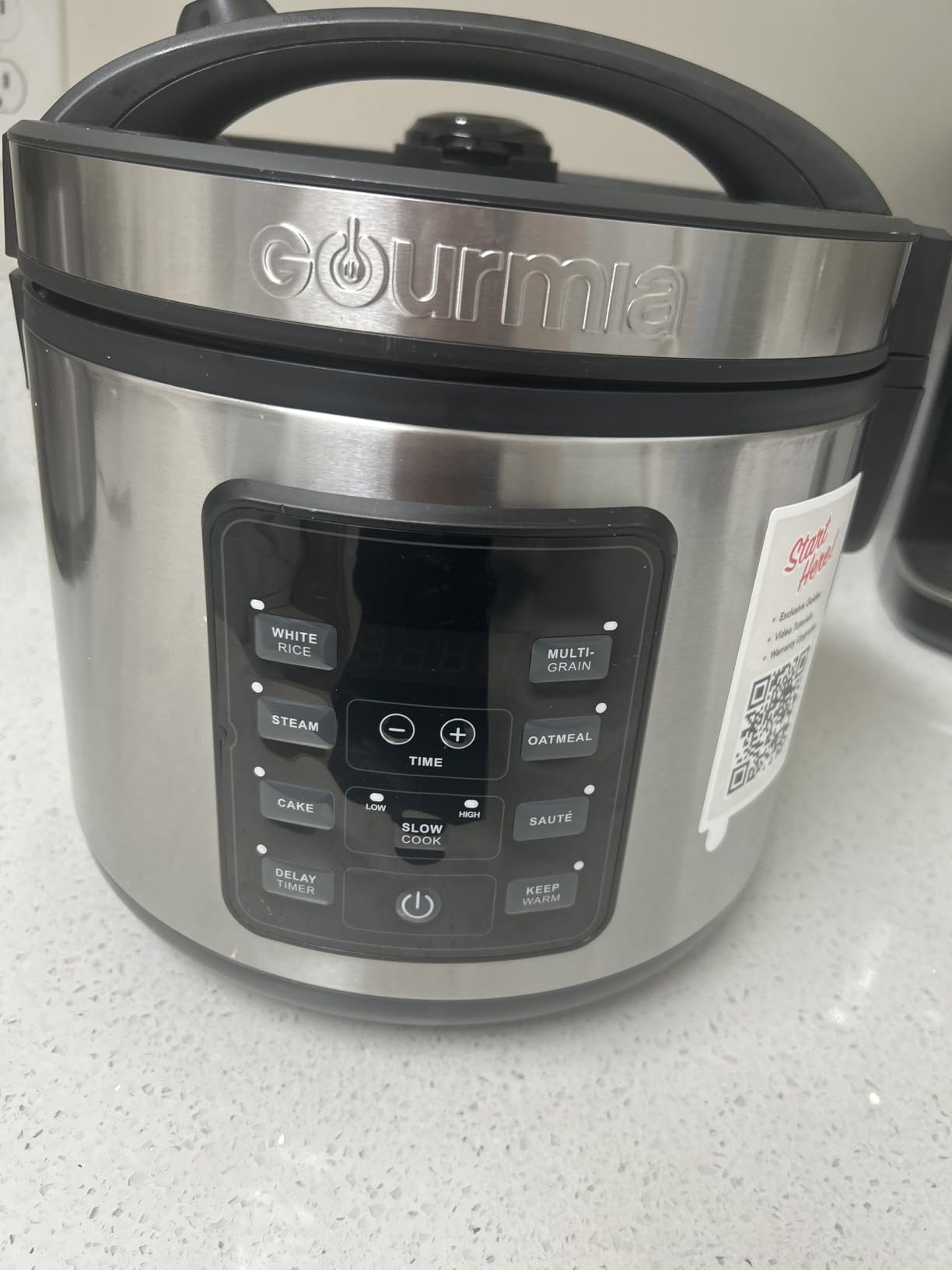 Gourmia Rice Cooker - 5 Qt Capacity, 20 Cup Cooked, 10 Cup Uncooked, Digital Controls, 6 Cooking Presets, Grain Cooker & Steamer, Nonstick Pot, Steam Tray, Delay Timer, Keep Warm, Stainless Steel customer photo 2