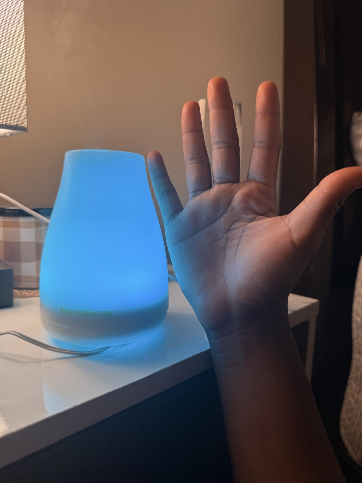 InnoGear 2 Pcs Essential Oil Diffuser Aroma Diffusers for Home, Basic White customer photo 2