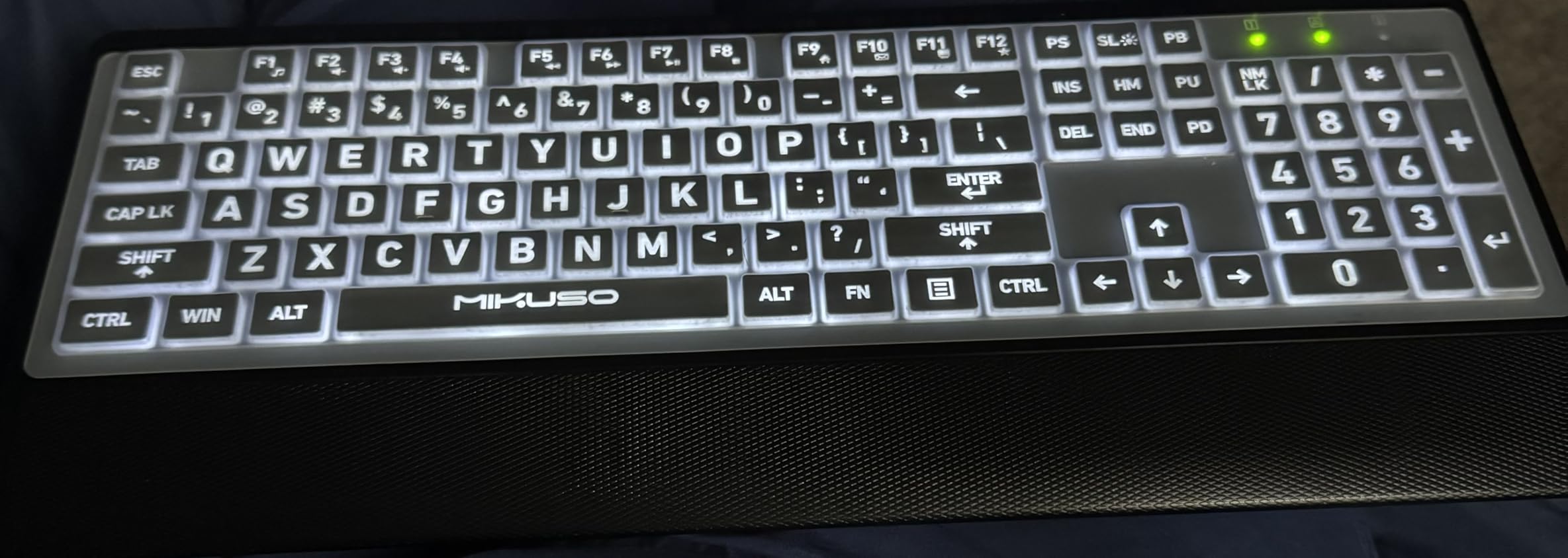 Large Print Backlit Keyboard, Wired USB for Seniors & Low Vision | 4X larger high contrast letter, white LED backlight, ergonomic wrist rest, dustproof cover customer photo 1
