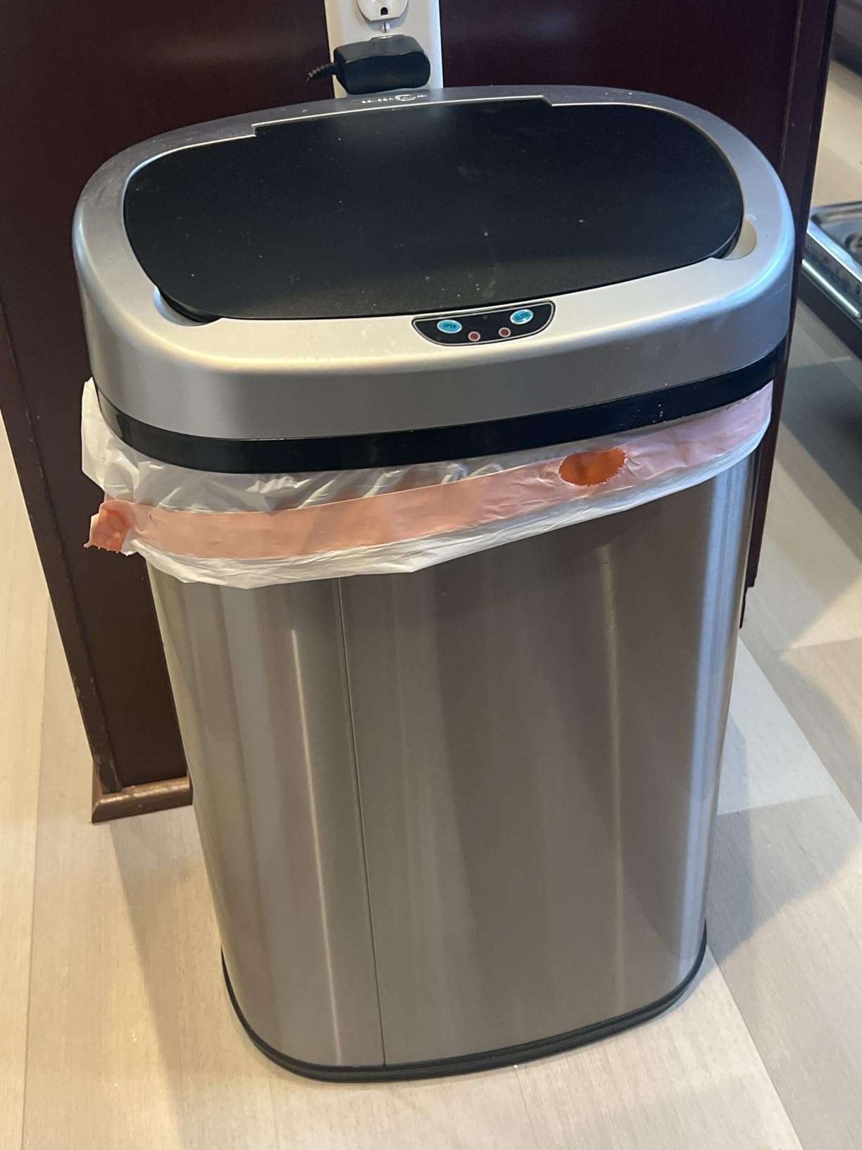 iTouchless Patented Large 24 Gallon Motion Sensor Trash Can | Odor Filter | Extra-Large 91L Stainless Steel Commercial Kitchen Garbage Bin| 1.5-yr Battery Life | AC adapter Jack | For Office, Business customer photo 2