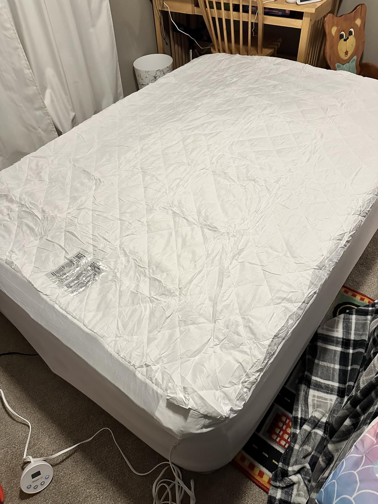 Wapaneus Heated Mattress Pad Queen Size 10 Heat Settings & Dual Control with 1-12 Hours Timer Auto Off, Deep Pocket Fits up to 18
