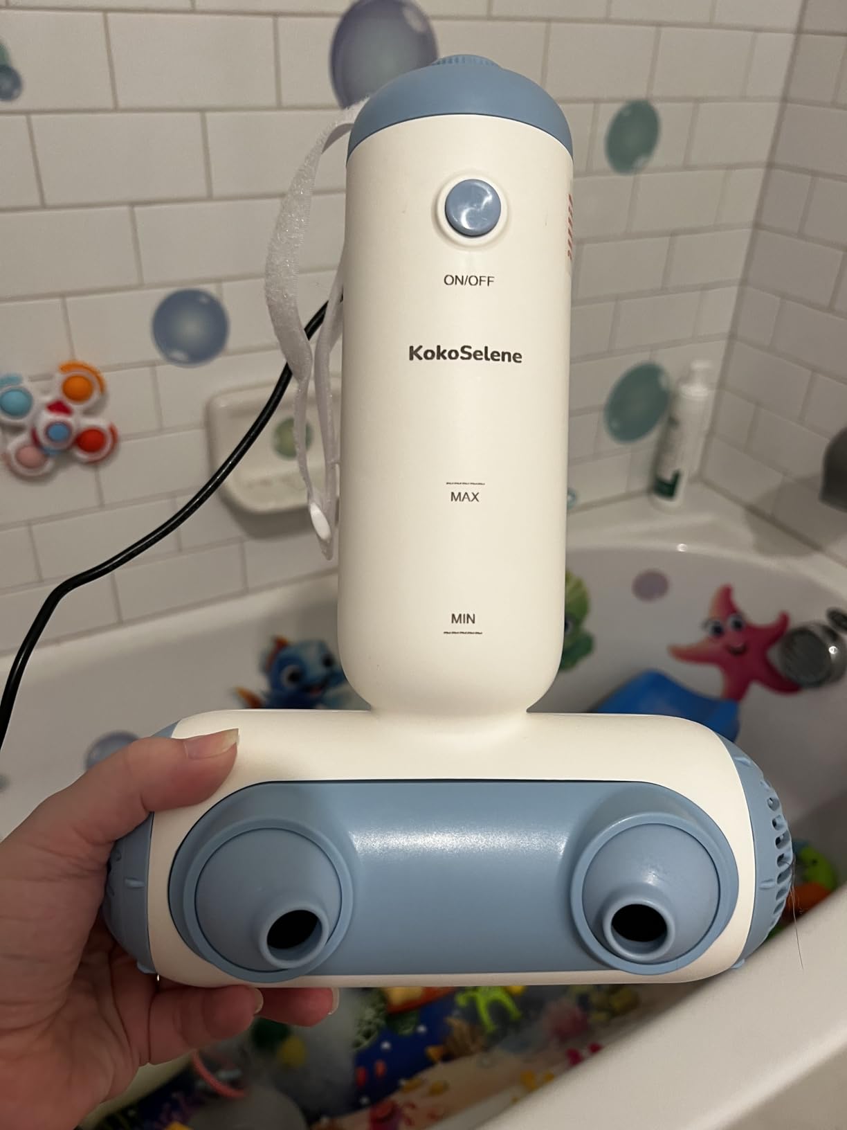 KokoSelene Bath Spa Jet for Bathtub with Dual Hydro Jets Daily Relax (Blue) | Bubble & jet Mode, IP67 Waterproof, 13ft Cord, 360° Adjustable Jets, Portable, Apartment, No Installation, Renter-friendly customer photo 1